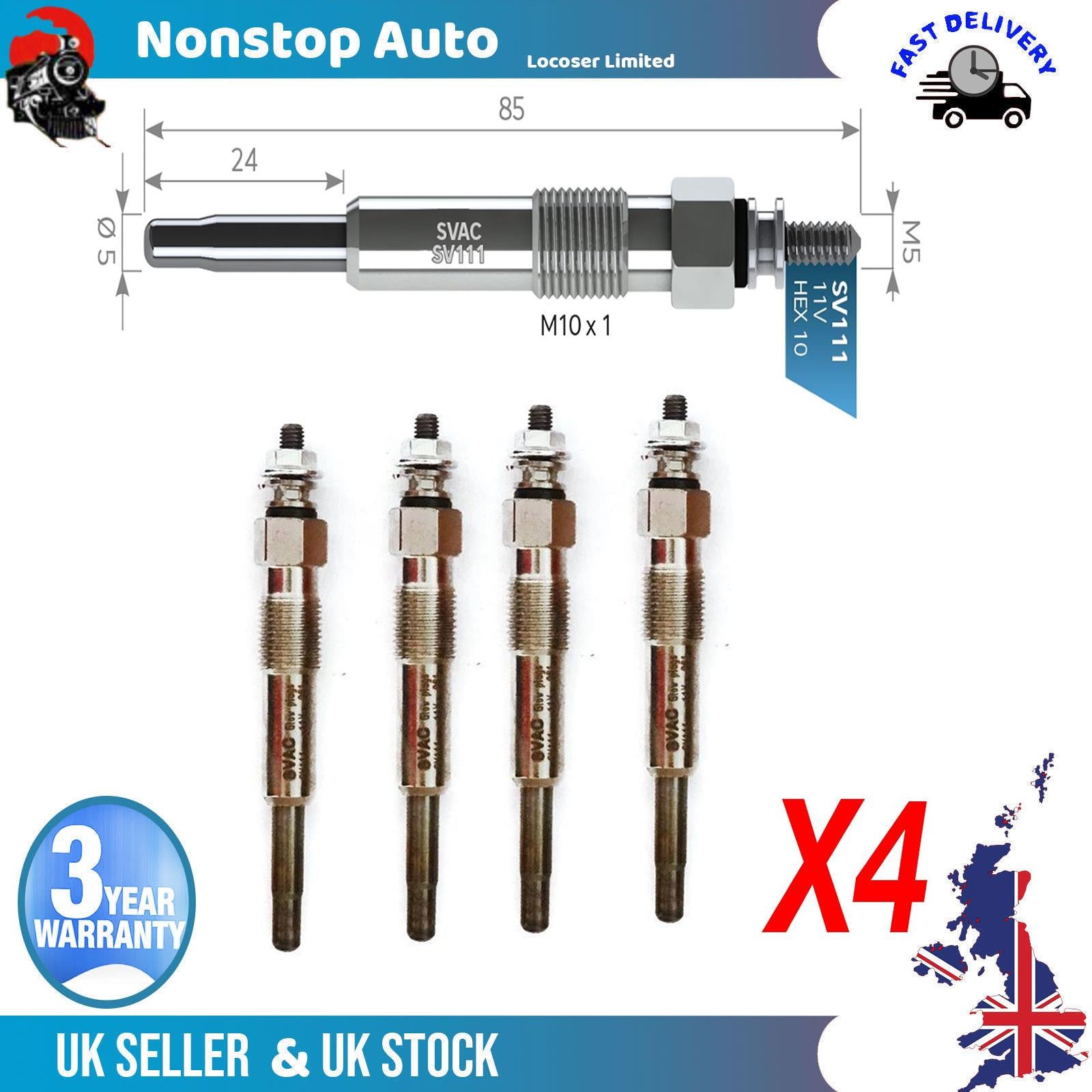 4X Glow Plugs For LAND ROVER Freelander I NCC100050