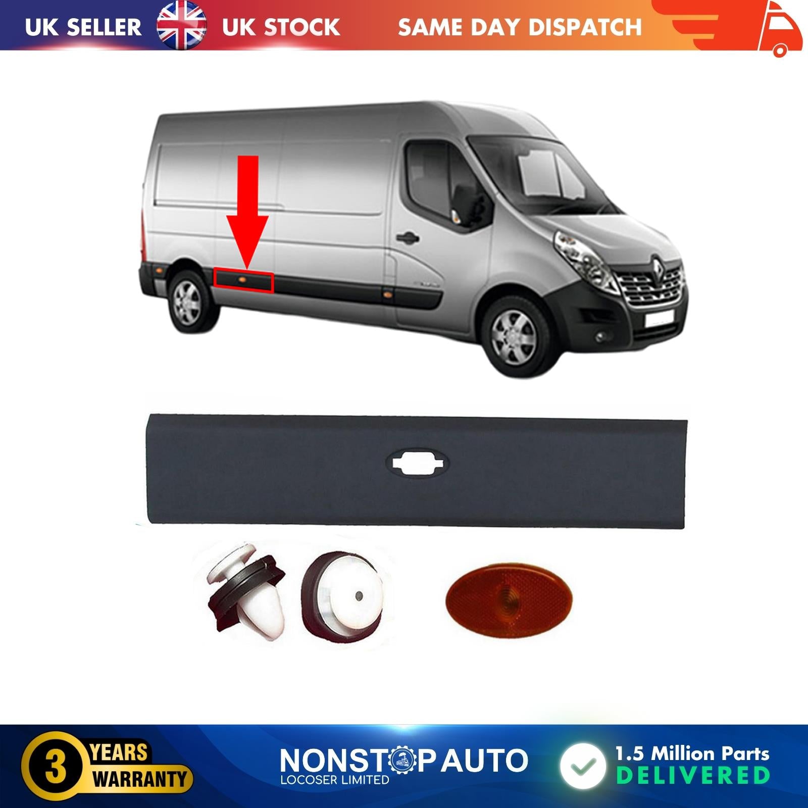 DOOR MOULDING STRIP INDICATOR LAMP REAR RIGHT FOR  NISSAN NV 400 768F30003R