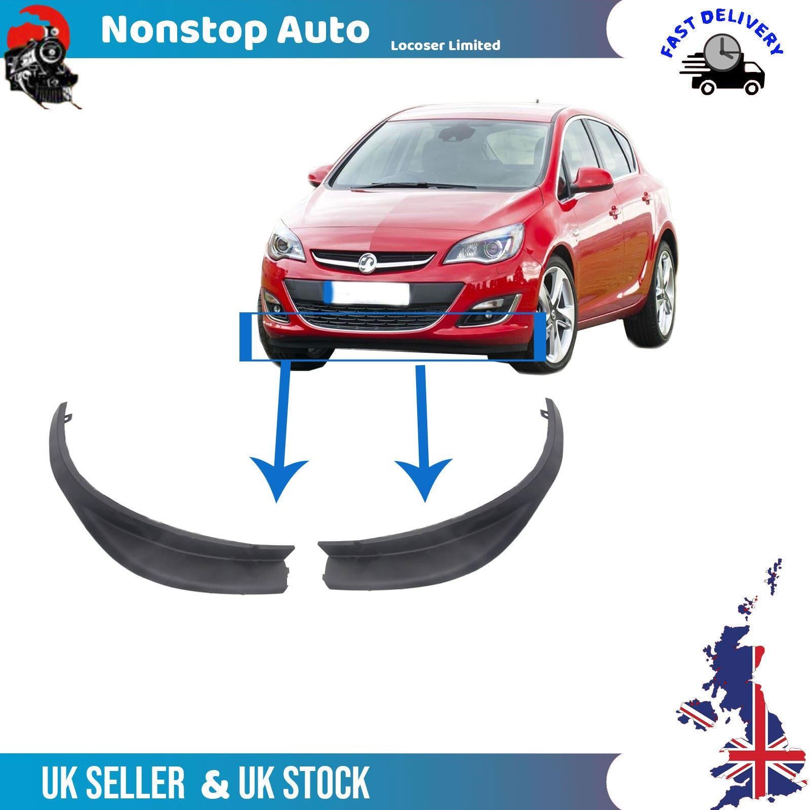 2x Front Bumper Splitter Extension  Fits Vauxhall / Opel Astra J 13387156,1401020, 13387155