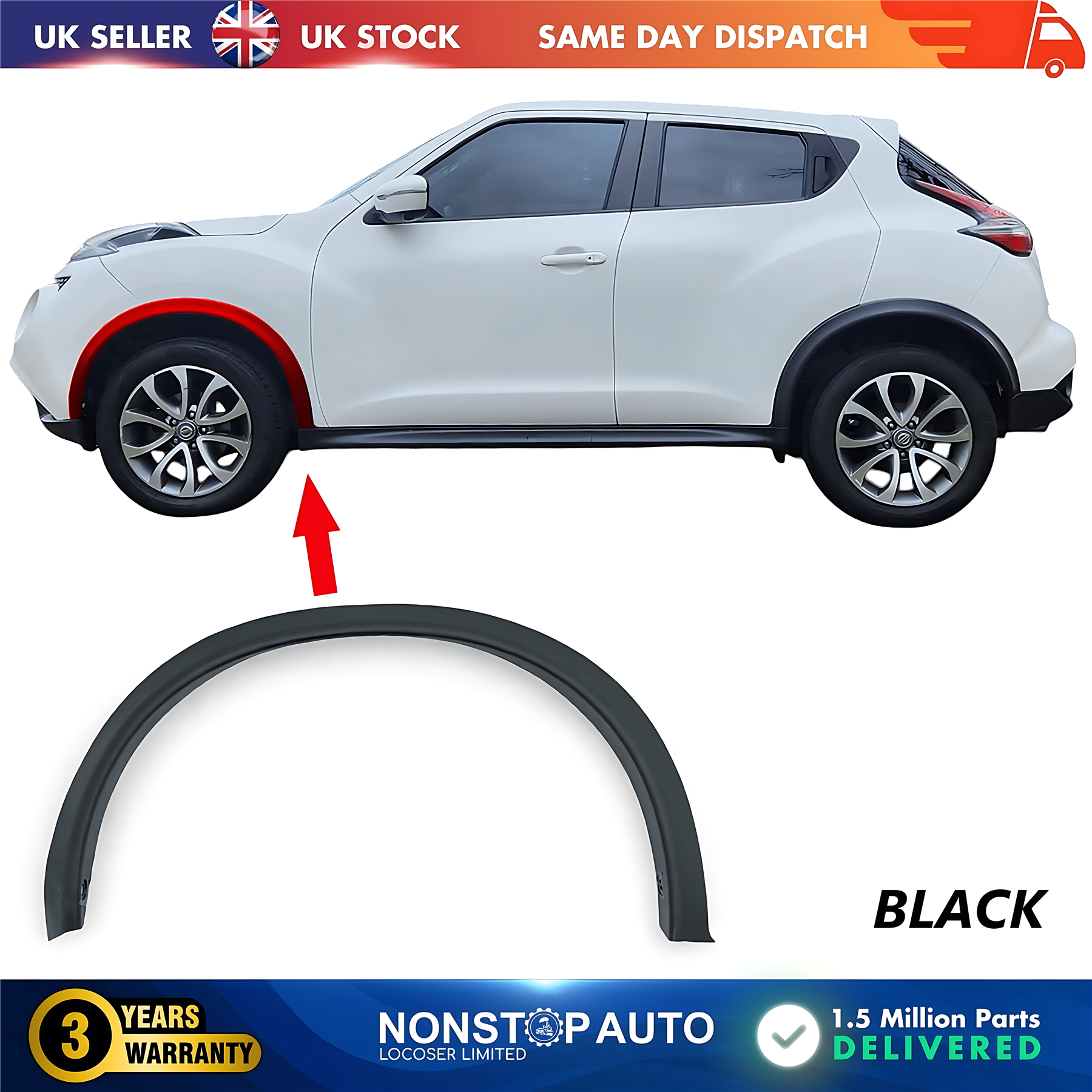 Wheel Arch Trim Moulding Front Left For NISSAN Juke F15 2010-2019 638611KA6A
