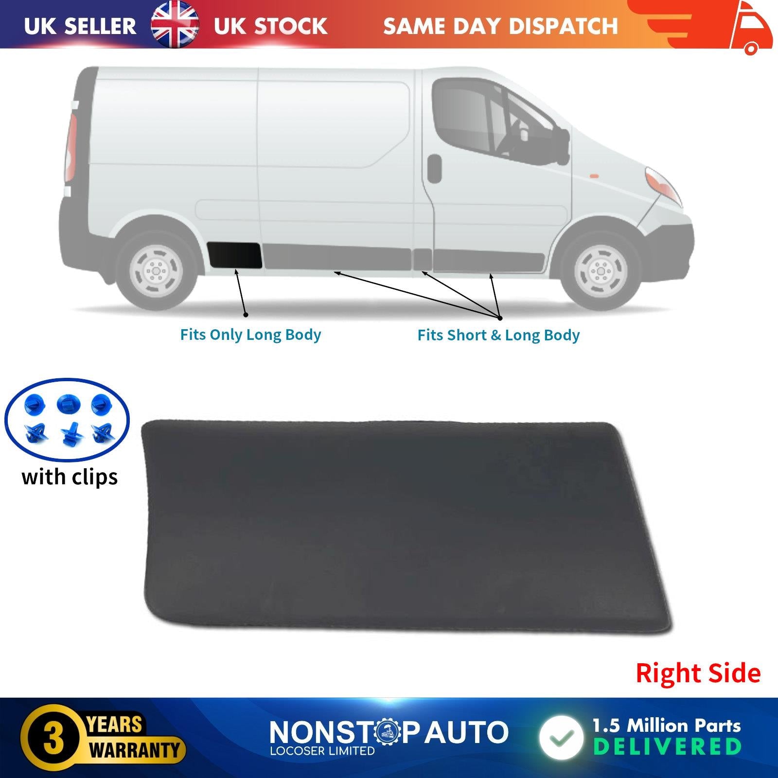 Rear Door Panel Moulding Right Fits Renault Trafic Nissan Primastar 8200036095