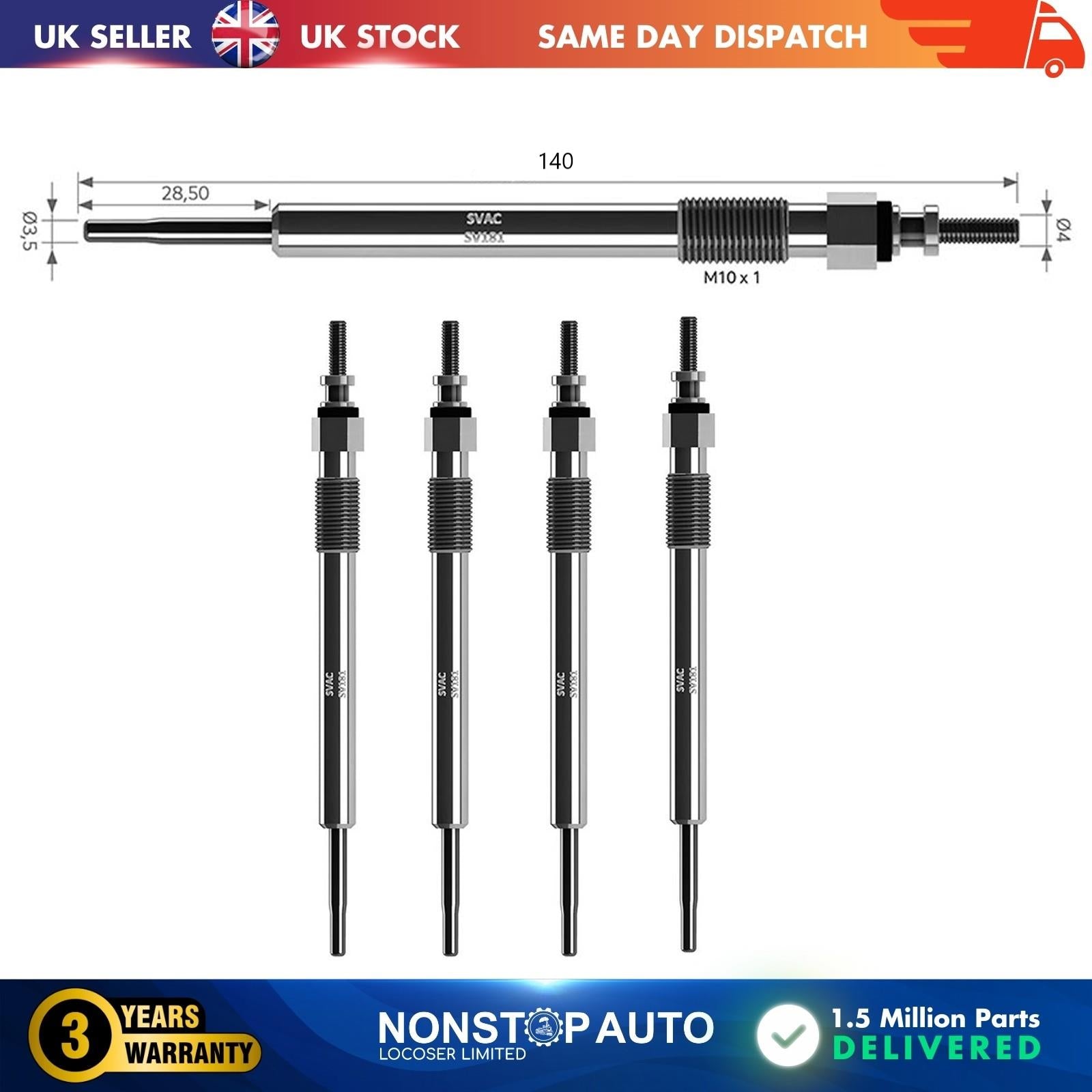 4X Glow Plugs For NISSAN Patrol III Pick Up Urvan 1106537506