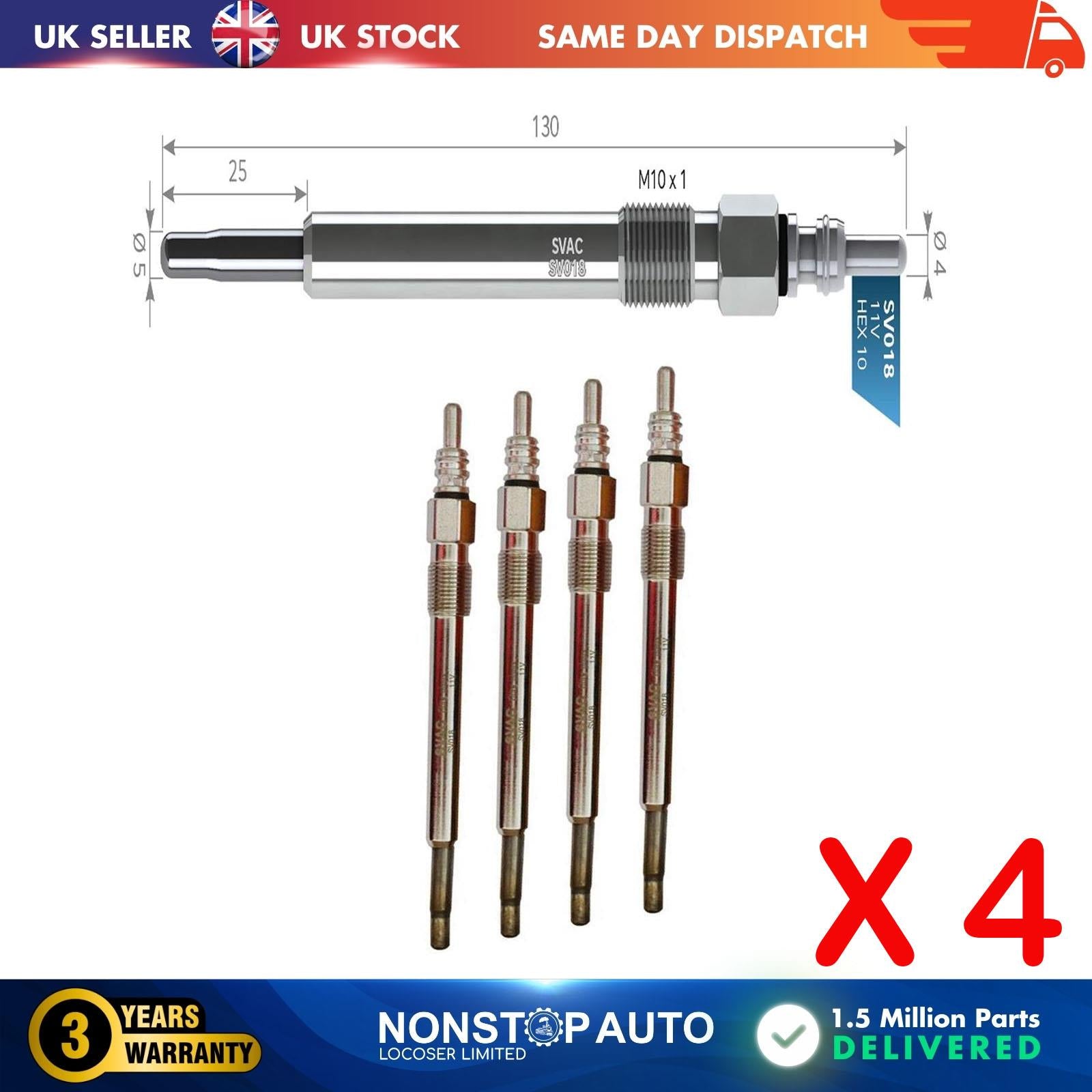 4X Glow Plugs For JEEP Cherokee 2.5 CRD 2.8 CRD 4X4 5066840AA