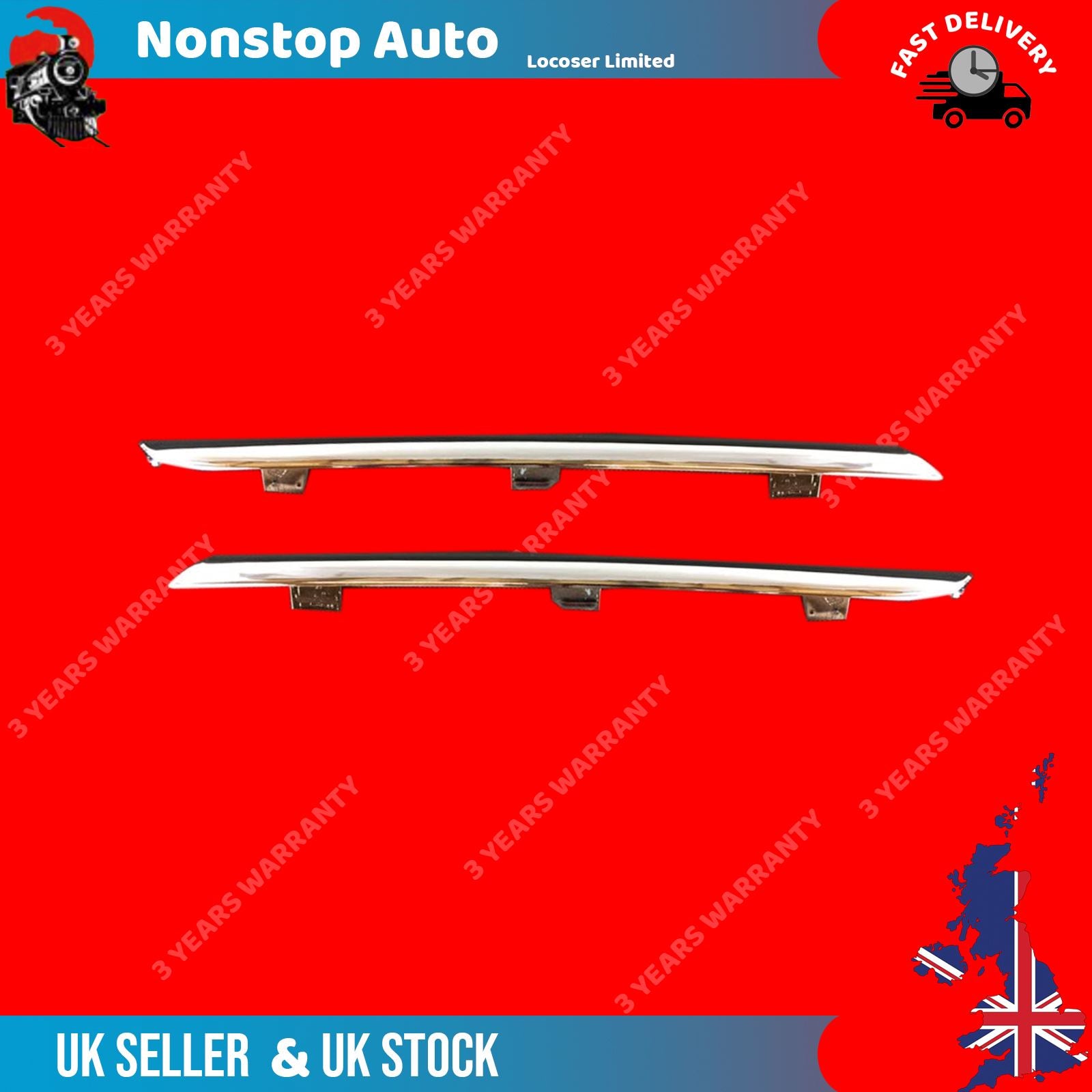2 X RADIATOR VANTILATOR GRILL MOULDING TRIM STRAP FITS RENAULT CLIO MK4 620723341R,960101654R