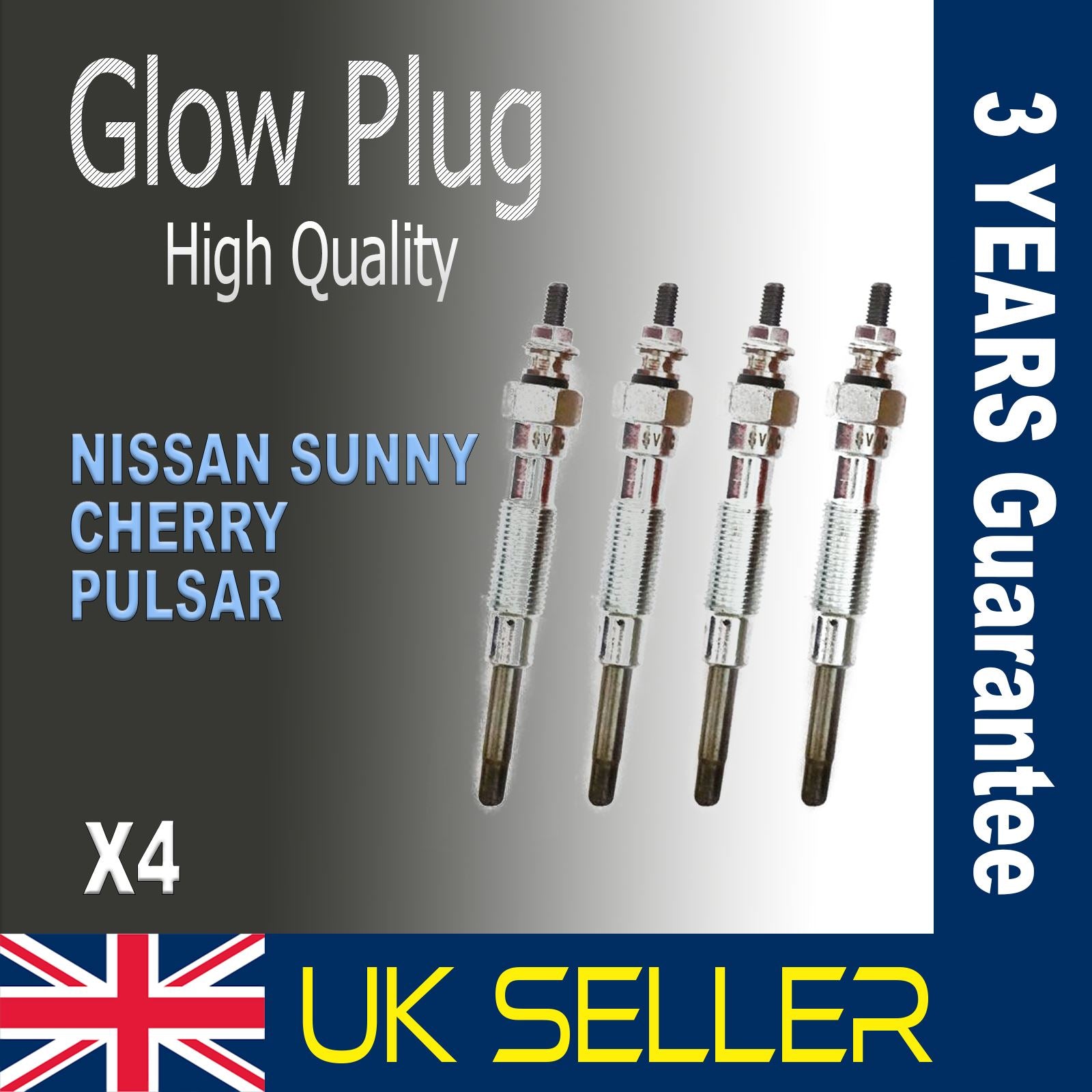 4 X NISSAN SUNNY-CHERRY-PULSAR 1.7 D 6.5 V Glow Plug