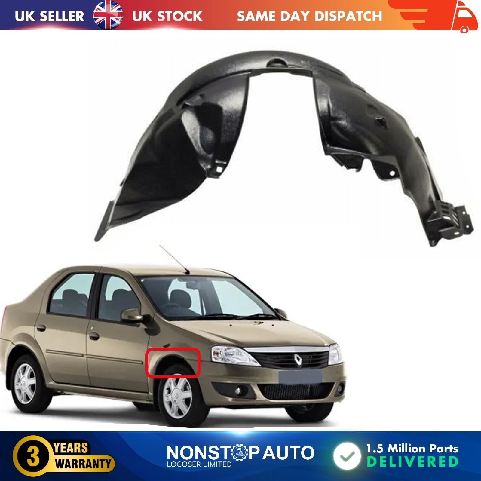 FRONT SPLASHGUARD WHEEL ARCH LINER INNER FENDER RIGHT FOR DACIA LOGAN II SANDERO II  RENAULT LOGAN 638407780R
