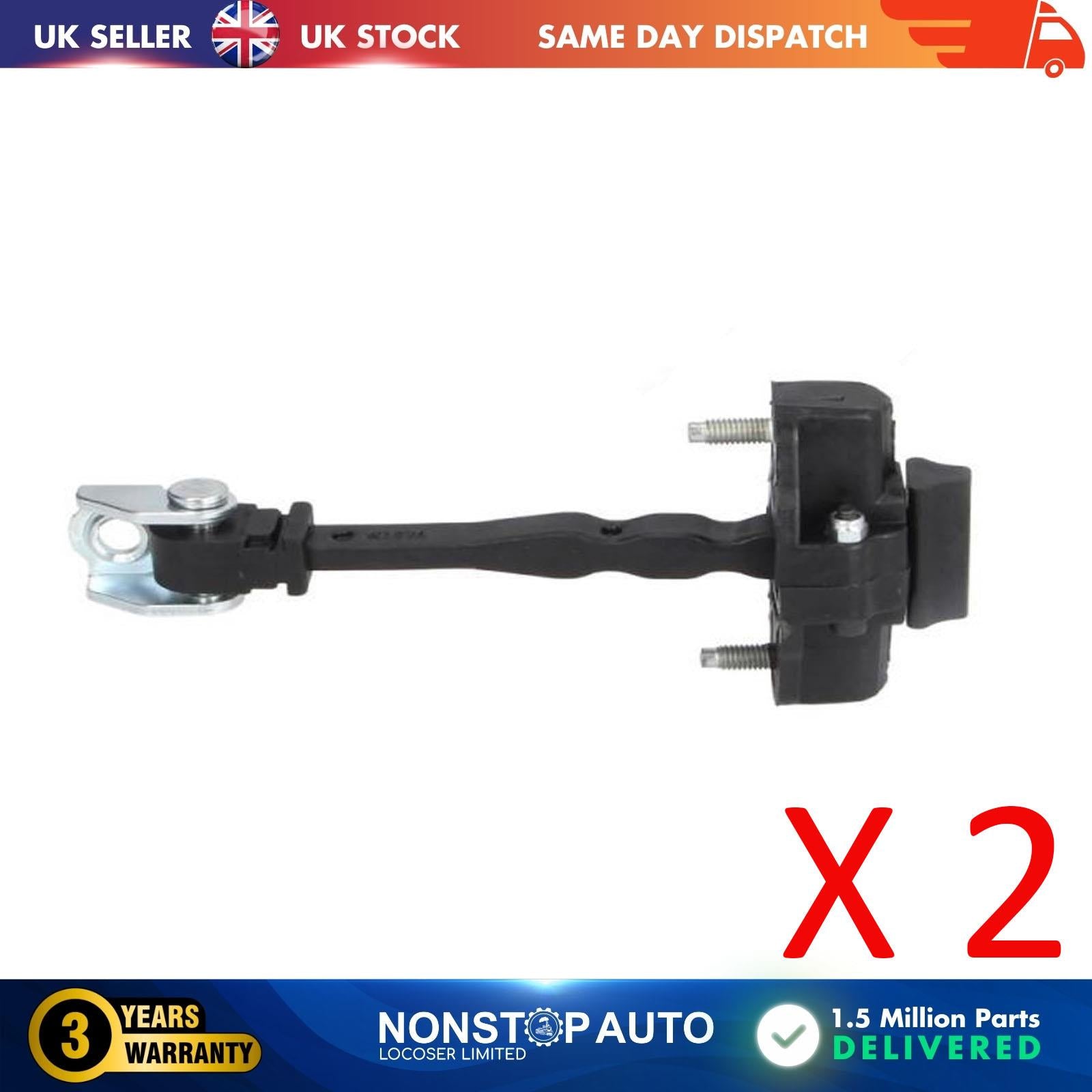 2 X Rear Door Hinge Stop Check Strap Limitery Right and Left Side Fits PEUGEOT 3008 II  5008 II  CITROEN C5 Aircross  DS DS7 Crossback  VAUXHALL Grandland  9809434280