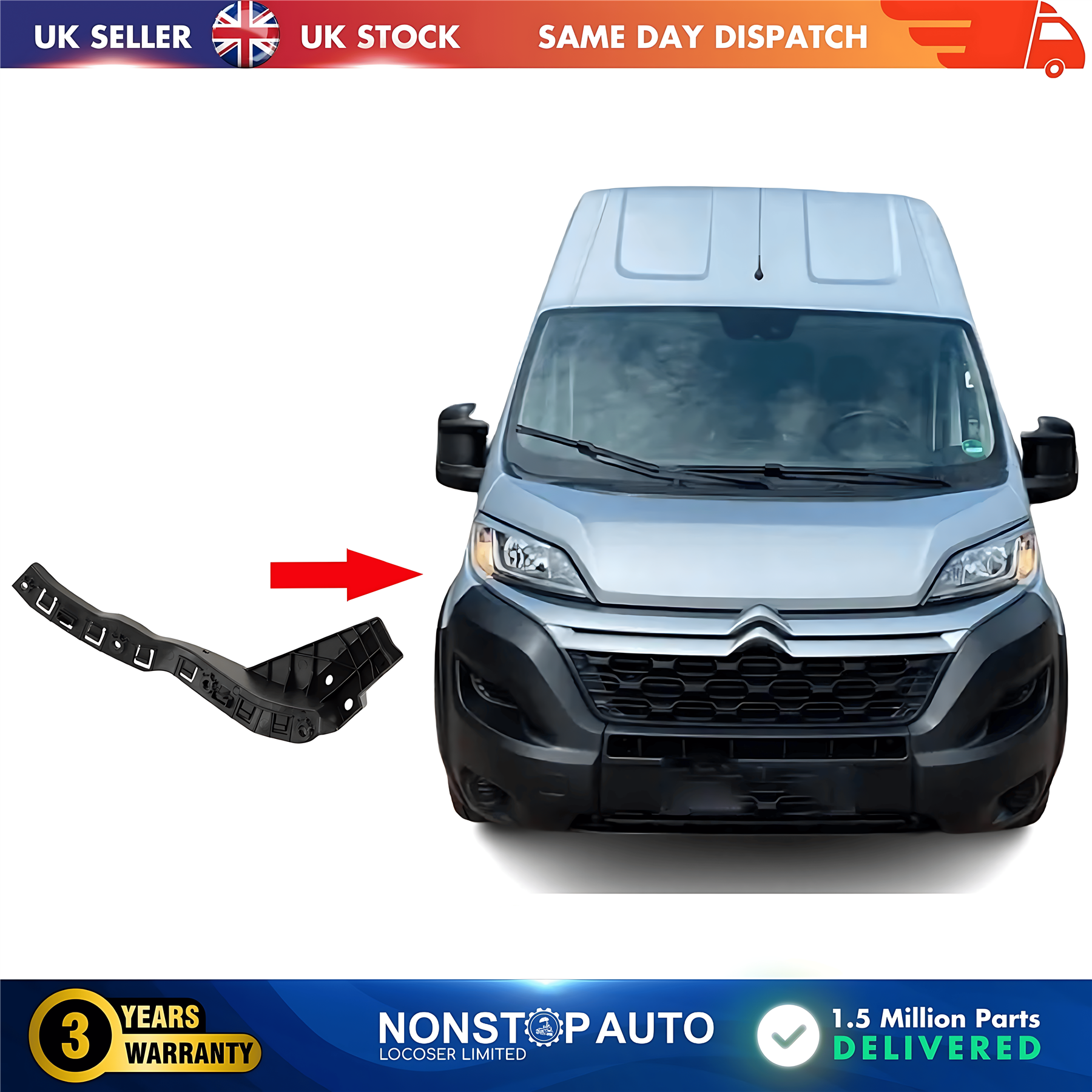 Front Bumper Bracket Holder Small Right For CITROEN Relay 2014 on 1612521980
