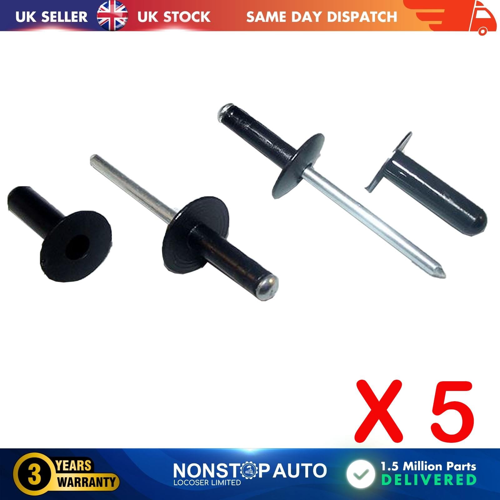 5 X FOR FORD Bumper Front Grill Body Trim Panel Rivet Clips With Sleeve