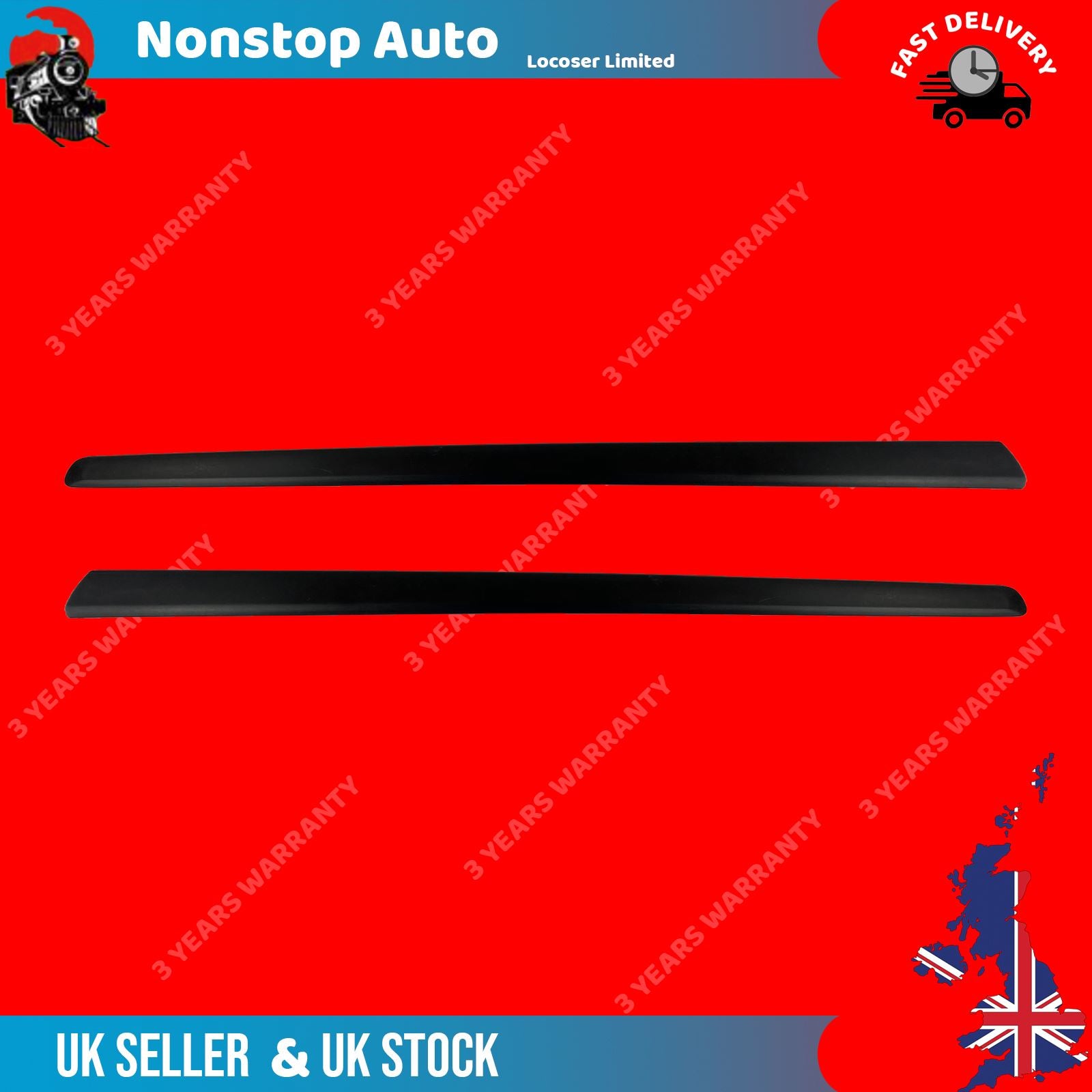 2 X DOOR moulding PANEL TRIM STRAP FITS FIAT 500 735488138, 735488137