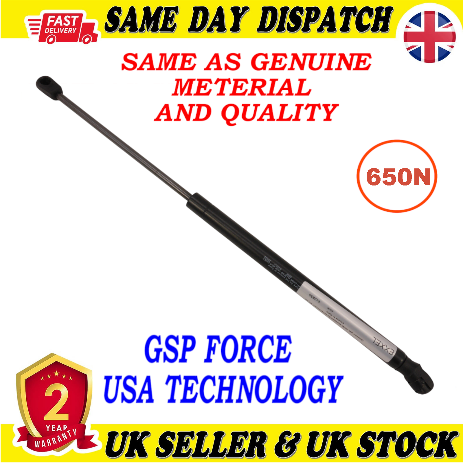 TAILGATE BOOT GAS STRUTS 650 Newton FOR AUDI A6 4F9827552