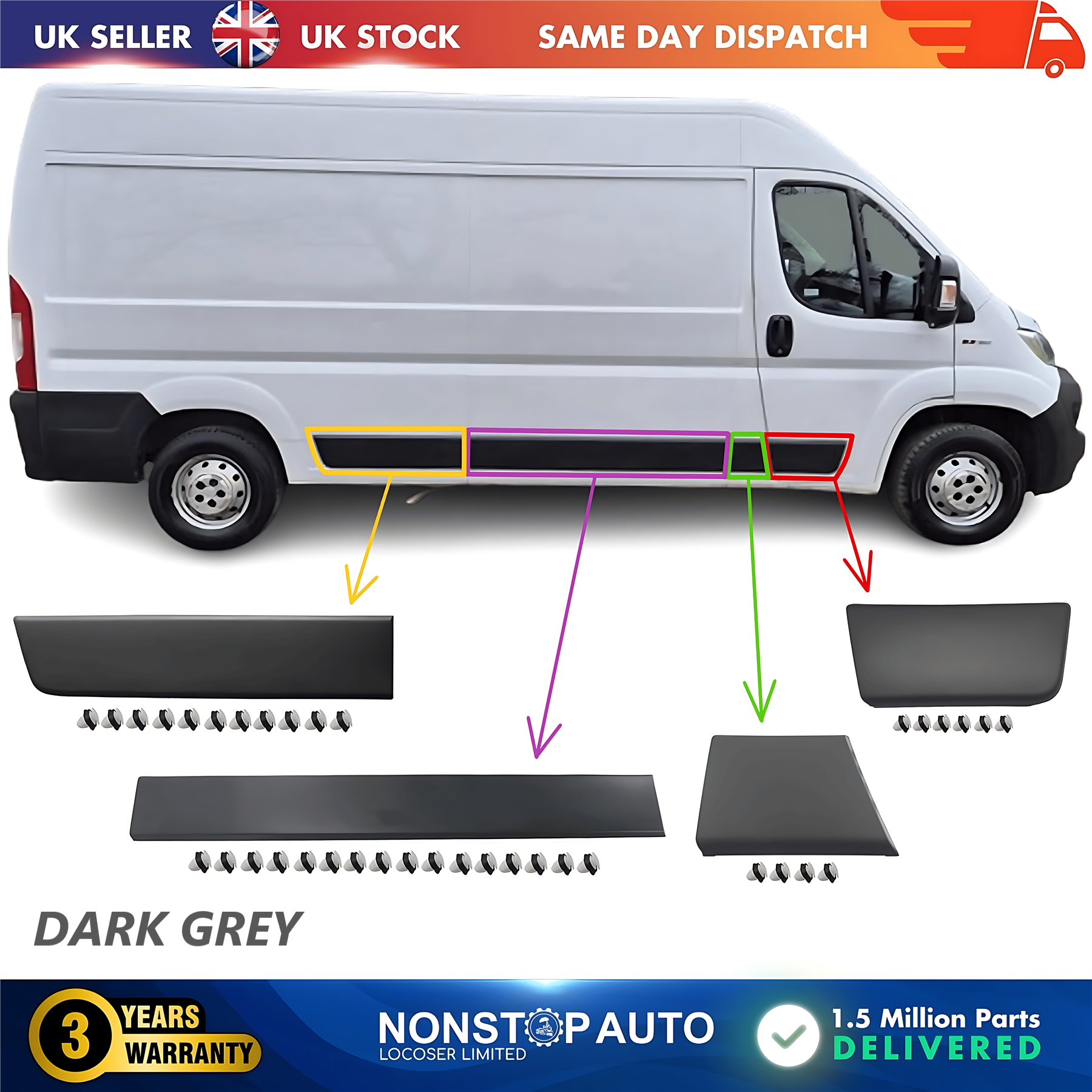 Moulding Trim Panel Set Right For CITROEN Relay PEUGEOT Boxer FIAT Ducato 2006 on