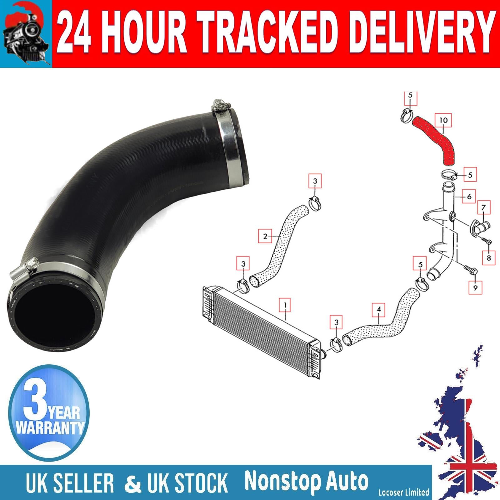 TURBO INTERCOOLER HOSE PIPE FOR VW CRAFTER 2.5 D MERCEDES SPRINTER  2E0145834 - 9065280982