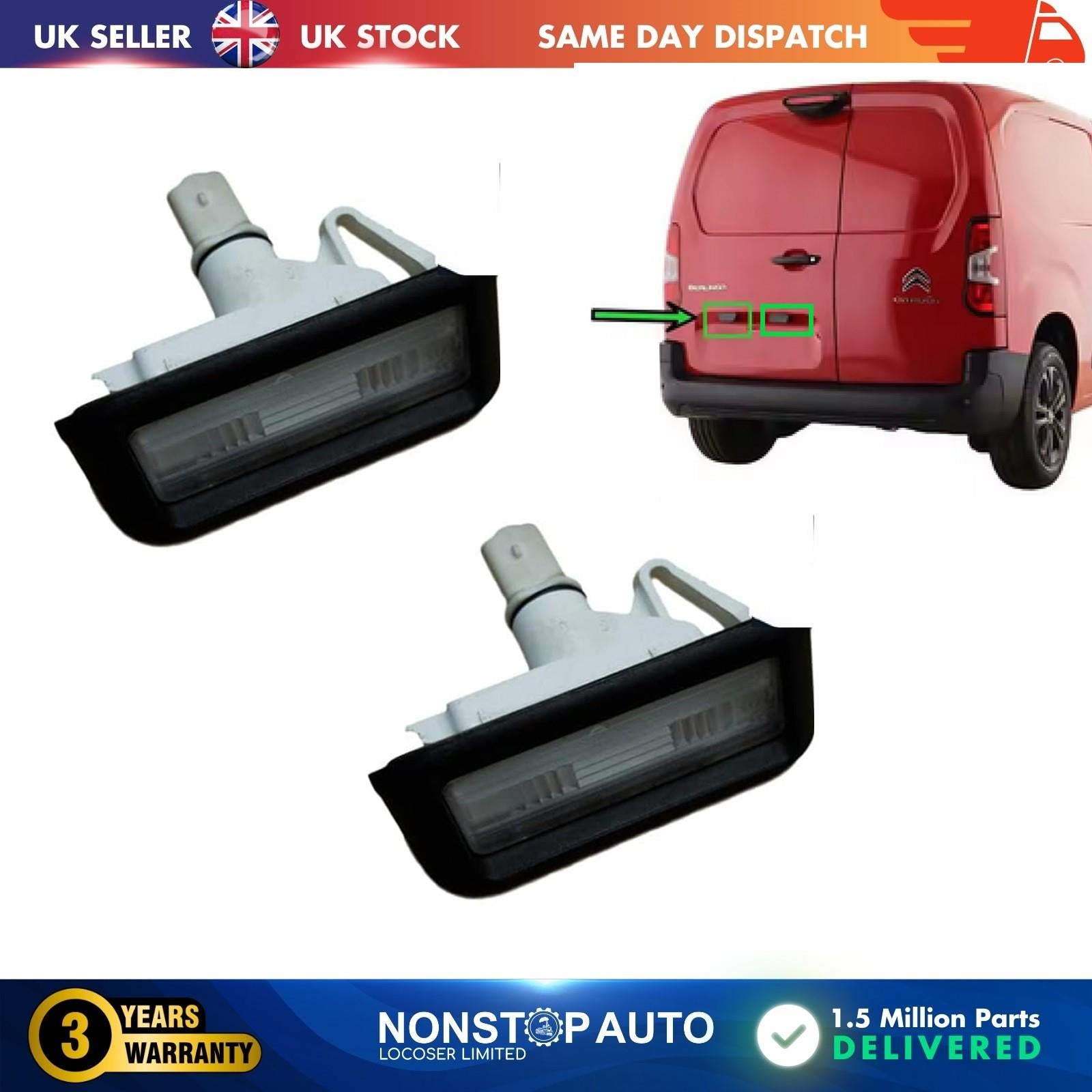 2X NUMBER PLATE LAMP FOR  CITROEN  BERLINGO JUMPY II III SPACETOURER FIAT SCUDO PEUGEOT EXPERT PARTNER TOYOTA PROACE 6340.G7