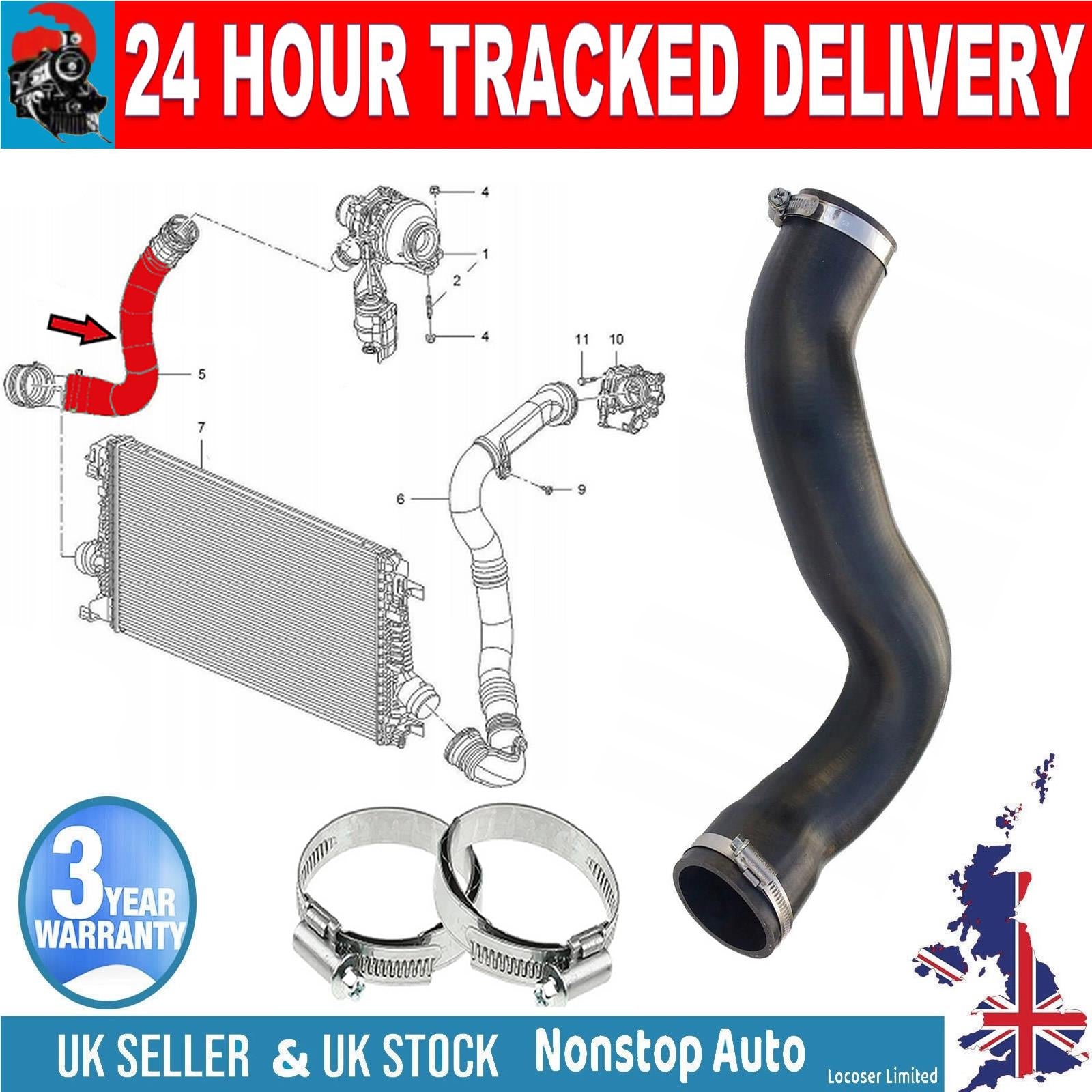 TURBO INTERCOOLER HOSE PIPE   FOR VAUXHALL OPEL ASTRA J  ZAFIRA C 1.6 CDTi 13345556