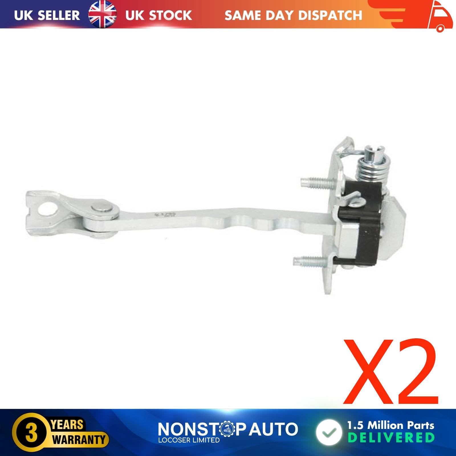 2 X Front Door Hinge Stop Check Strap Limitery Right and Left Side Fits RENAULT Megane CC 804307326R