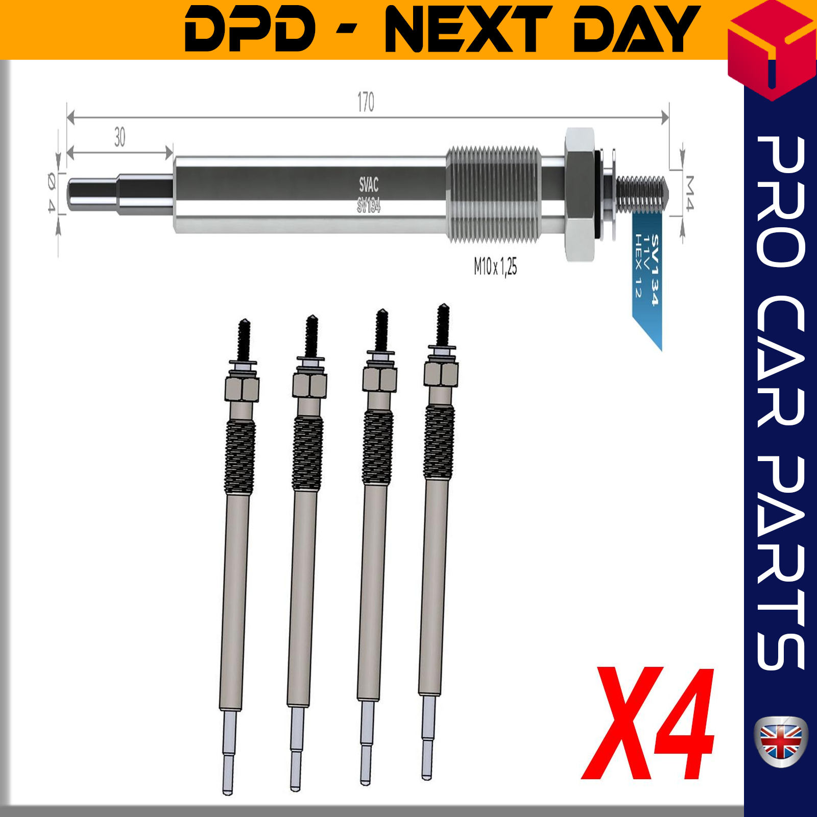 4 X MITSUBISHI L200 2.5 DI-D Glow Plug