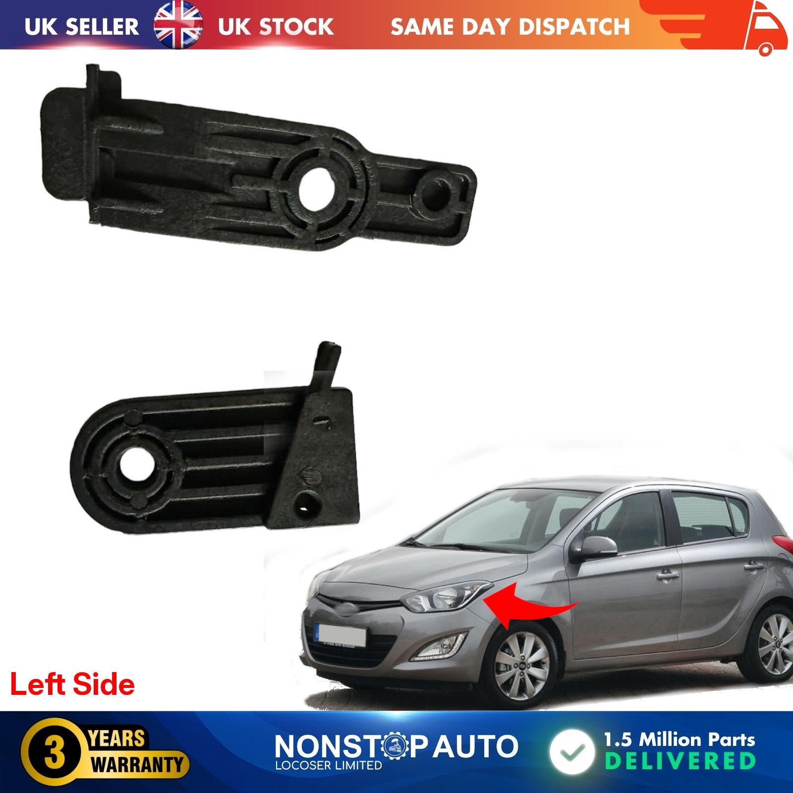 Headlight Repair Kit Bracket Mount Clips Left For HYUNDAI i20 2012-2014 921011j570