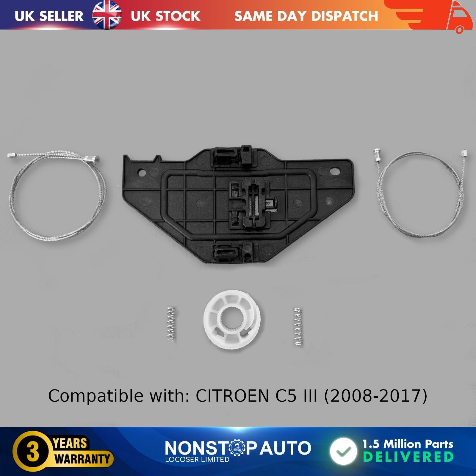 Window Regulator Repair Kit Rear Left Fits CITROEN C5 III 9675915280
