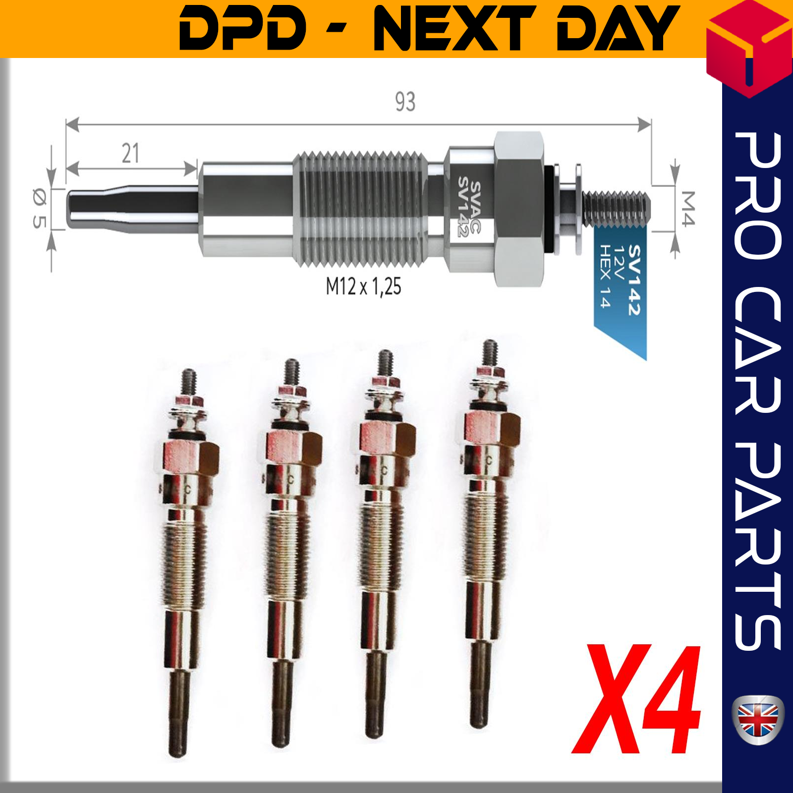 4 X NISSAN CABAL-CIVILIAN-CLIPPER 3.0D Glow Plug