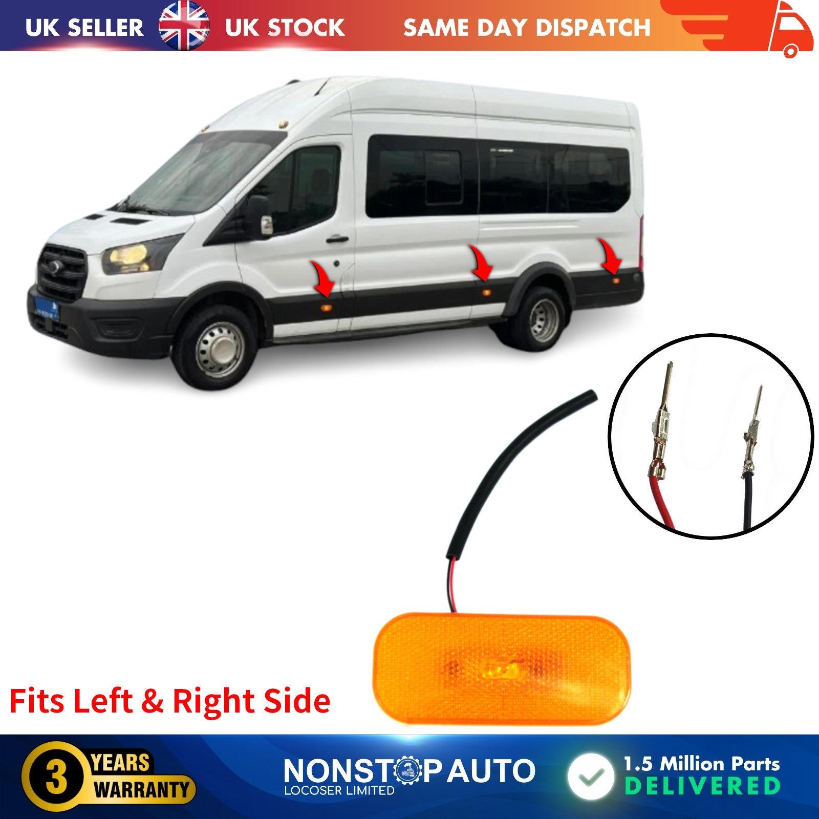 SIDE MARKER LIGHT LAMP LENS FOR FORD TRANSIT MK8 1832493