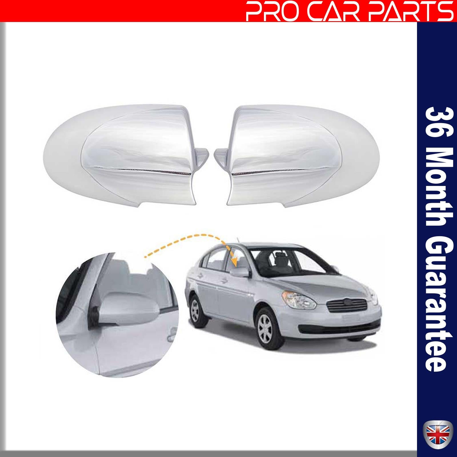 HYUNDAI Accent Era 06-13 wing mirror cover cap chrome / left&right
