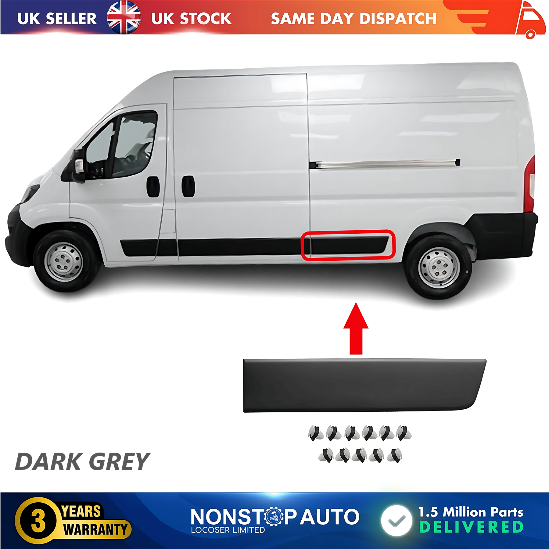 Moulding Trim Panel Rear Left For CITROEN Relay PEUGEOT Boxer FIAT Ducato 2006 on 8547X1