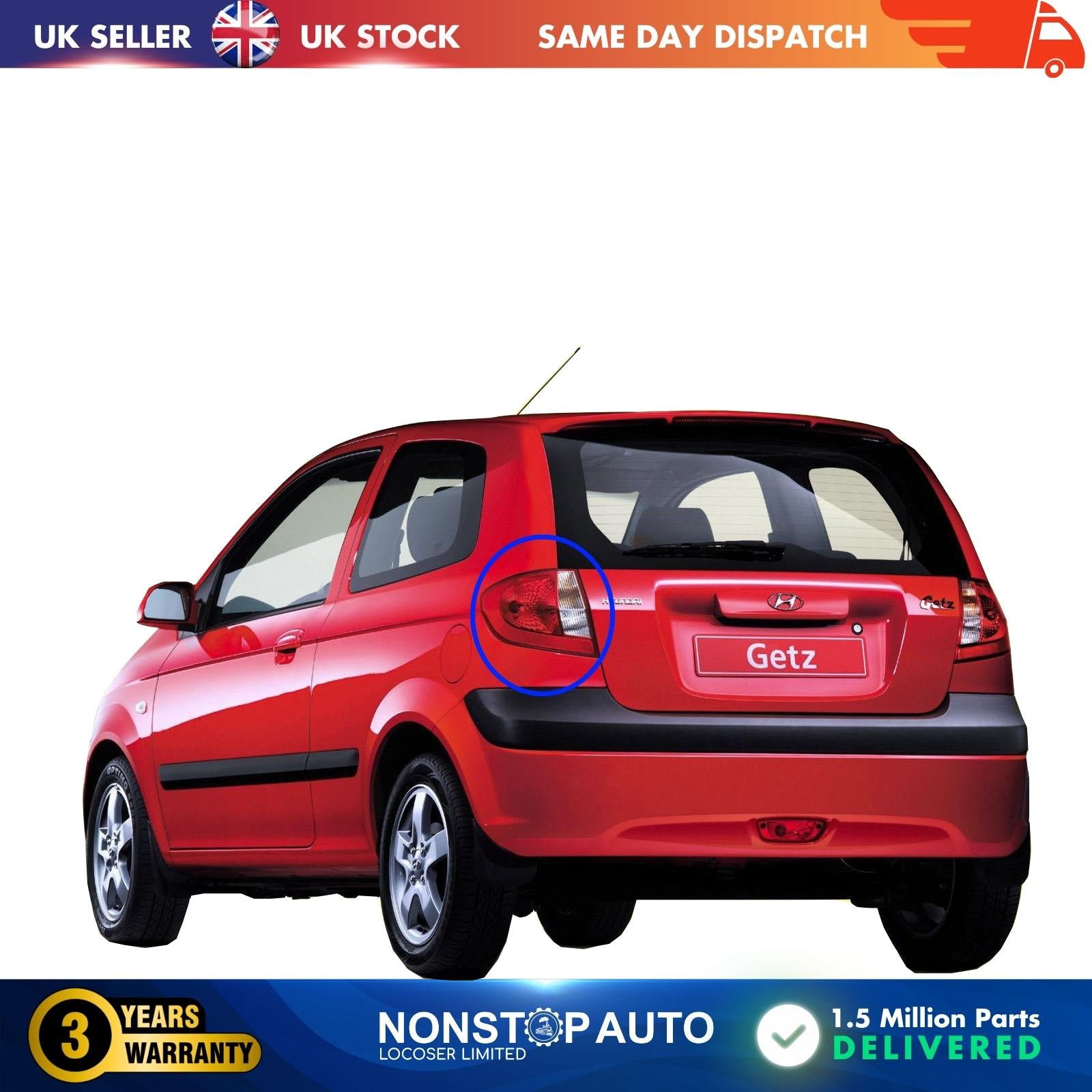 Tail Light Lamp Left Side Fits HYUNDAI Getz