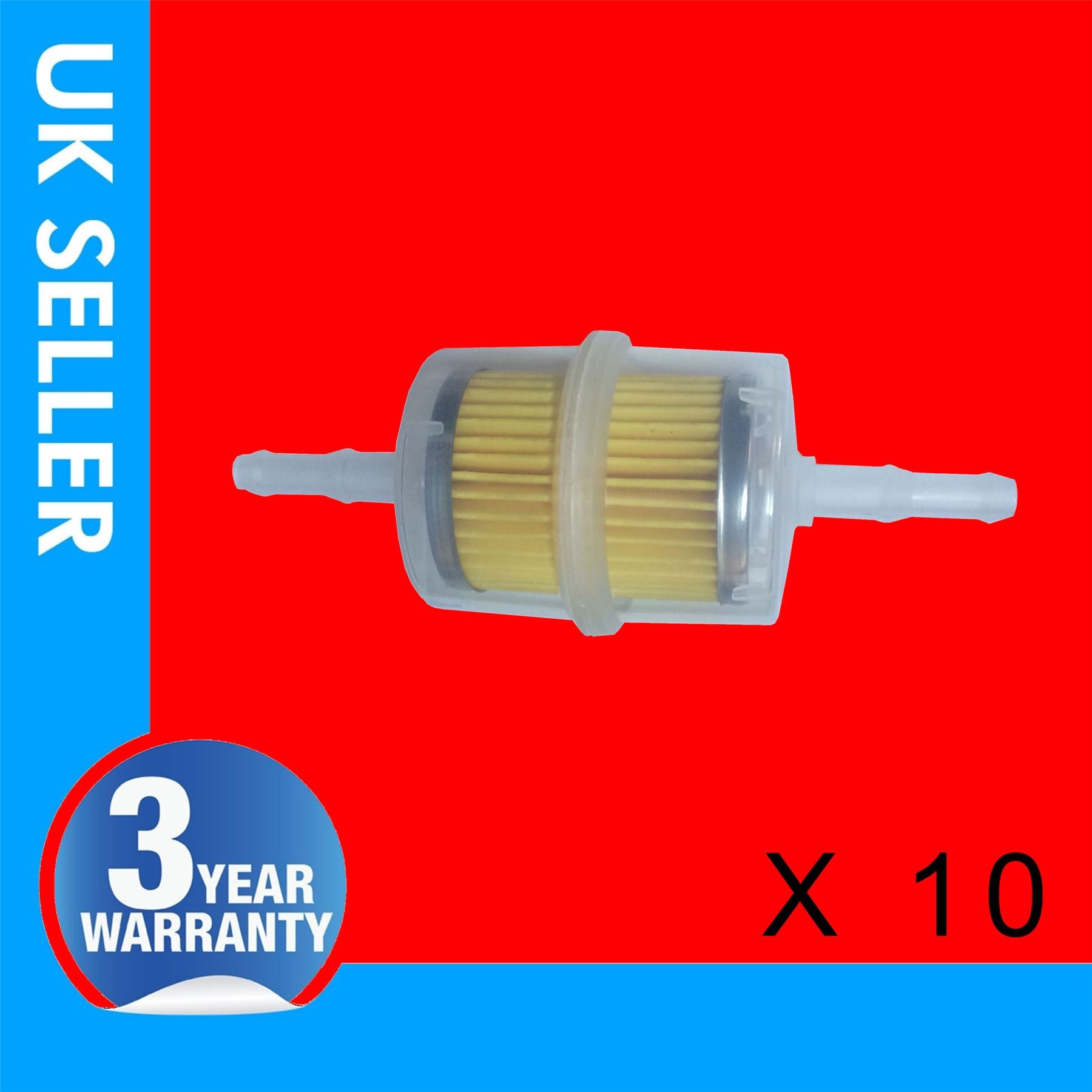 10 X Universal Petrol Inline Filter Large Car Part Fit For 6mm-8mm