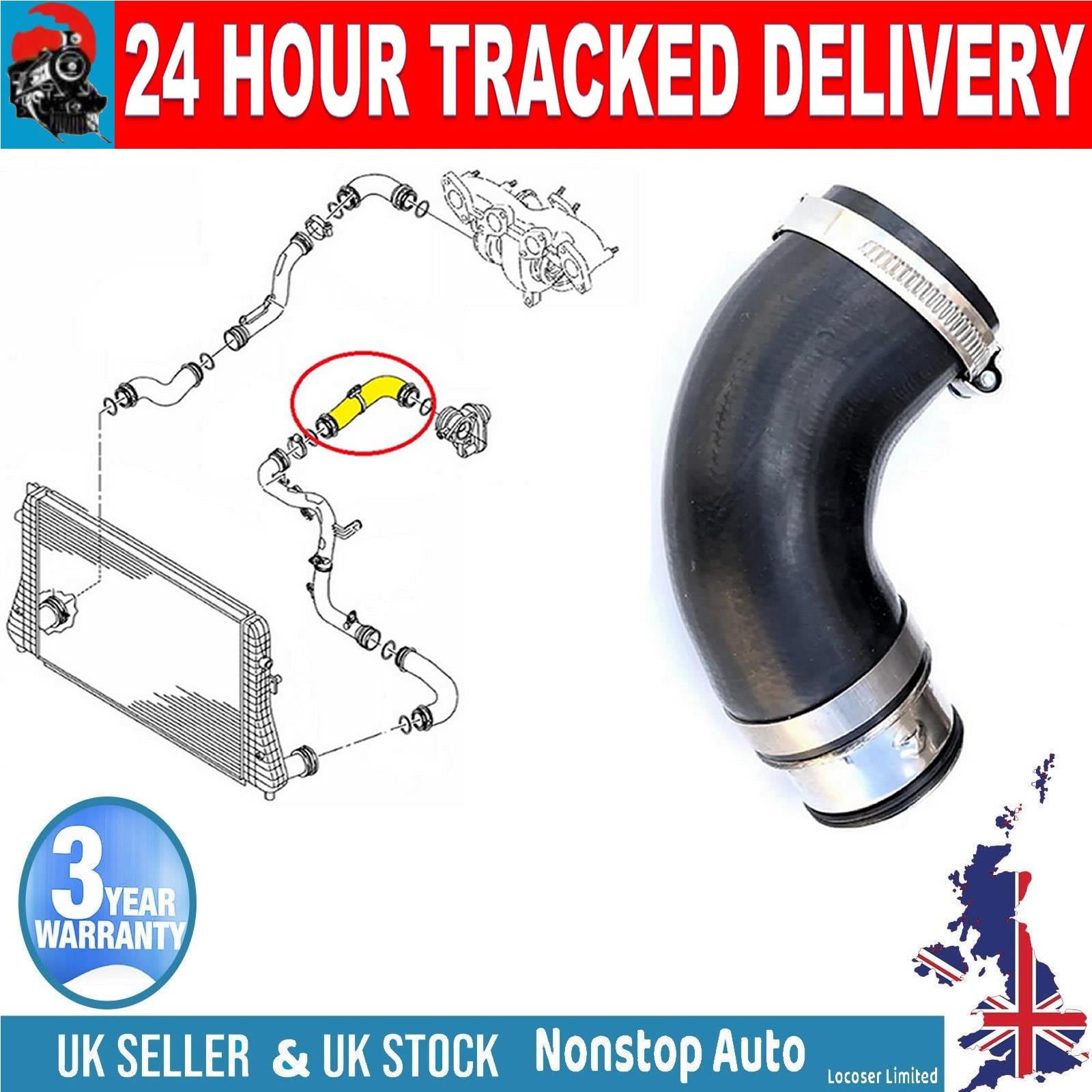TURBO INTERCOOLER HOSE PIPE FOR  VW Golf  V Jetta III Passat V Touran I 2.0 TDI  AUDI A3 2.0 SEAT Altea Leon ToledoIII 2.0 TDI SKODA Octavia II 2.0 TDI 3C0145828D
