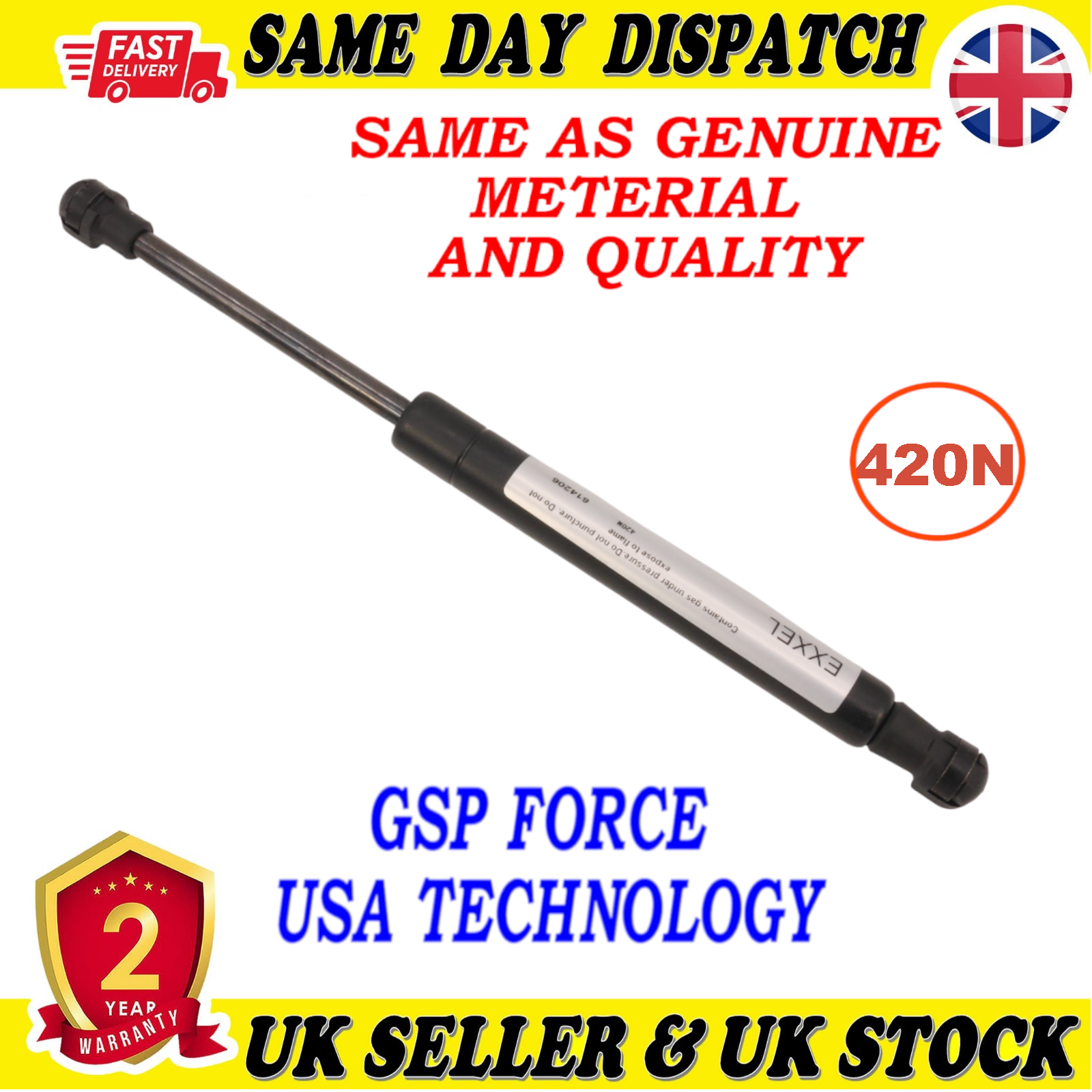 TAILGATE BOOT GAS STRUTS 420 Newton FOR MAZDA 6 SALOON GS1D56930A