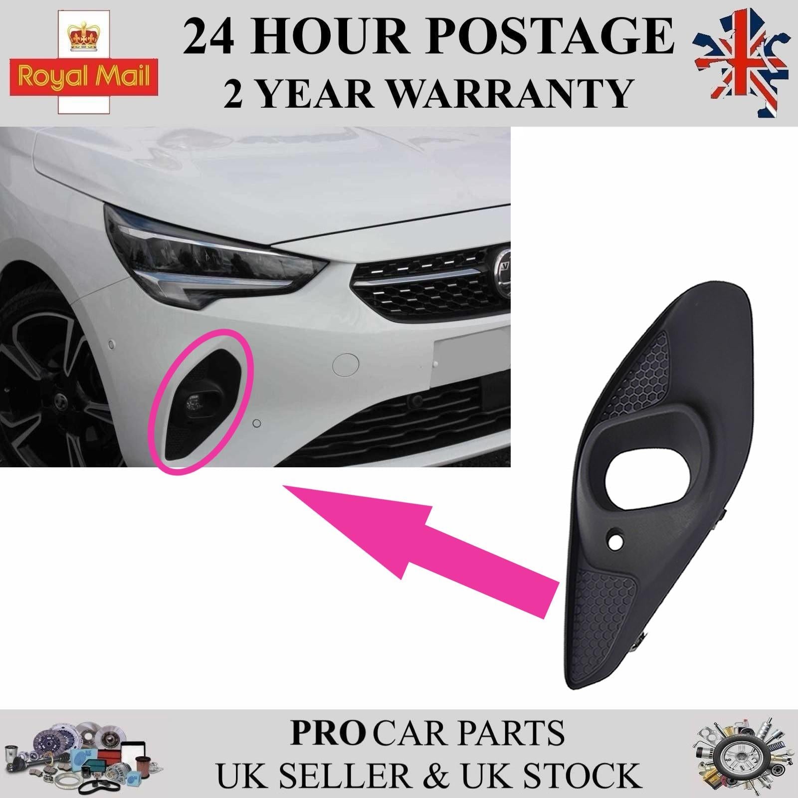 Fog Light Grill Front Right For VAUXHALL Corsa F 2019 on 9830241080