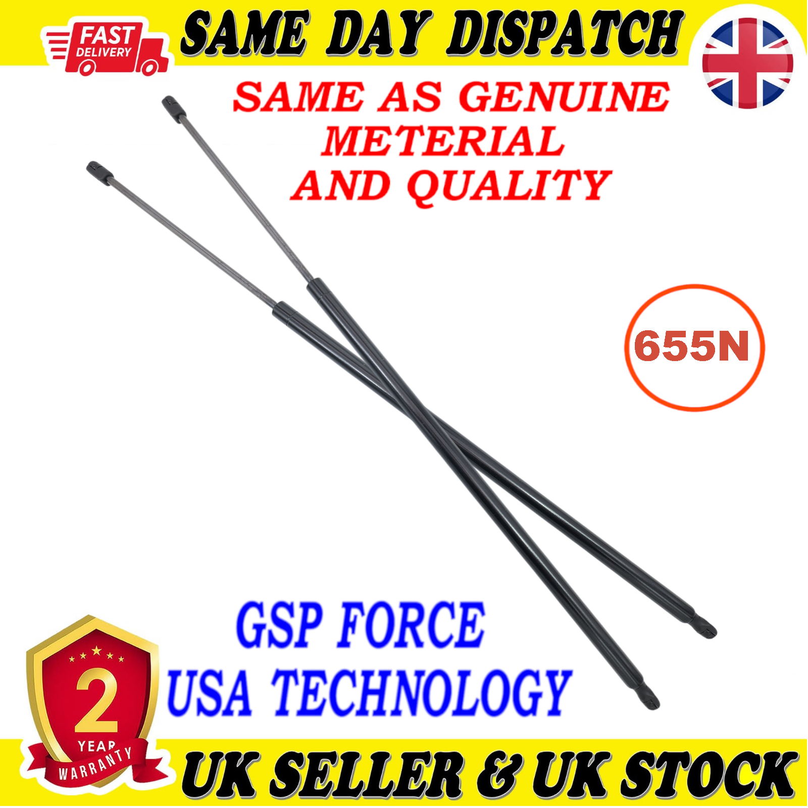 TAILGATE BOOT GAS STRUTS 655 Newton FOR FORD TRANSIT BC11V406A10AA
