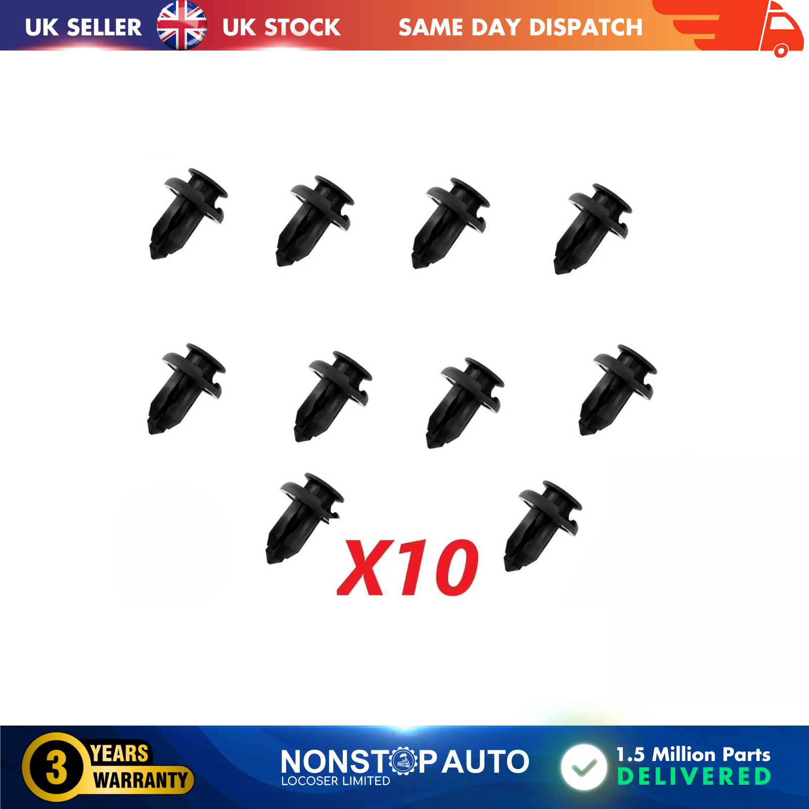 Universal Plastic Bumper Panel Fastener Trim Clips For HONDA 91503-SZ3-003