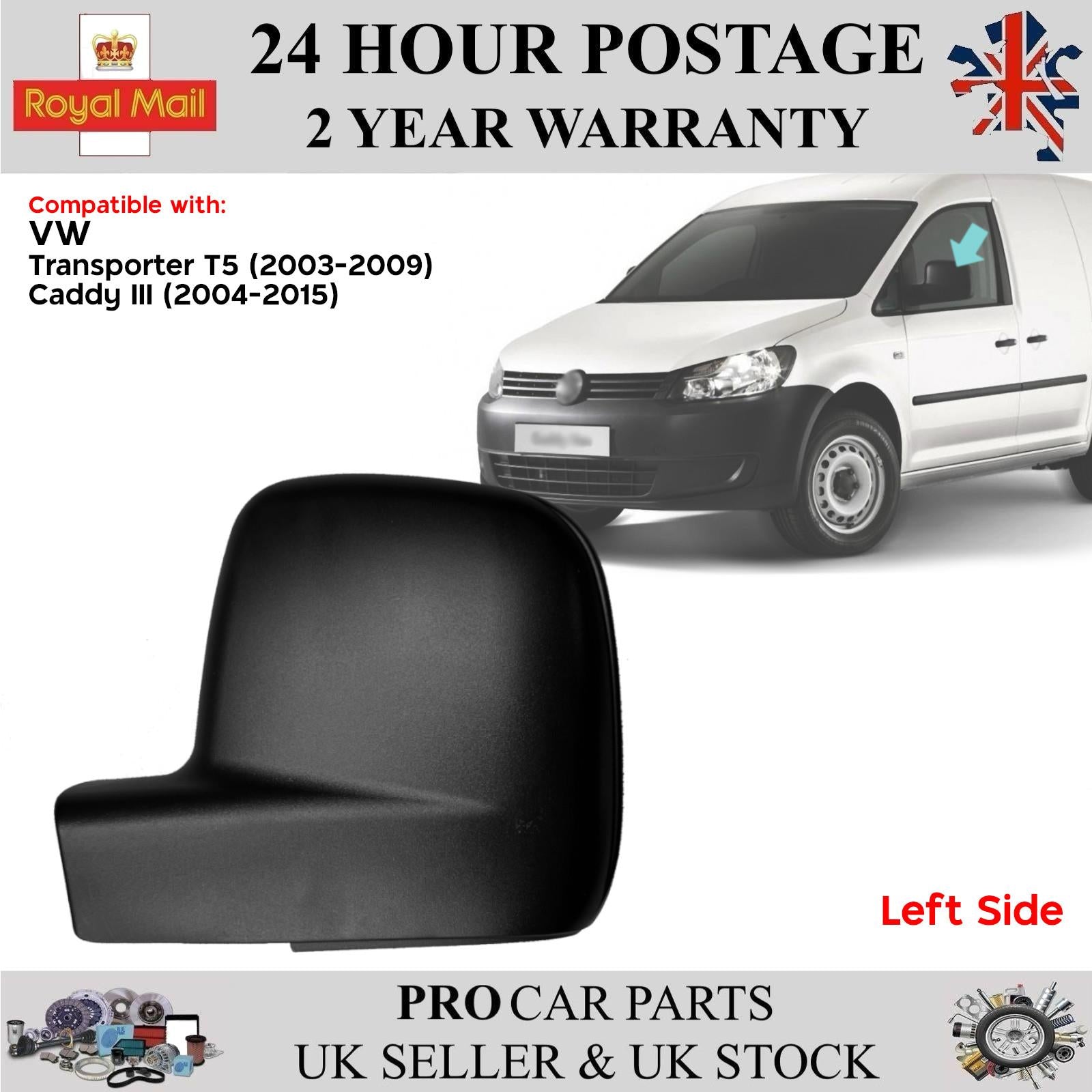 Mirror Housing Cap Cover Left VW Caddy Transporter T5 7H1857527A