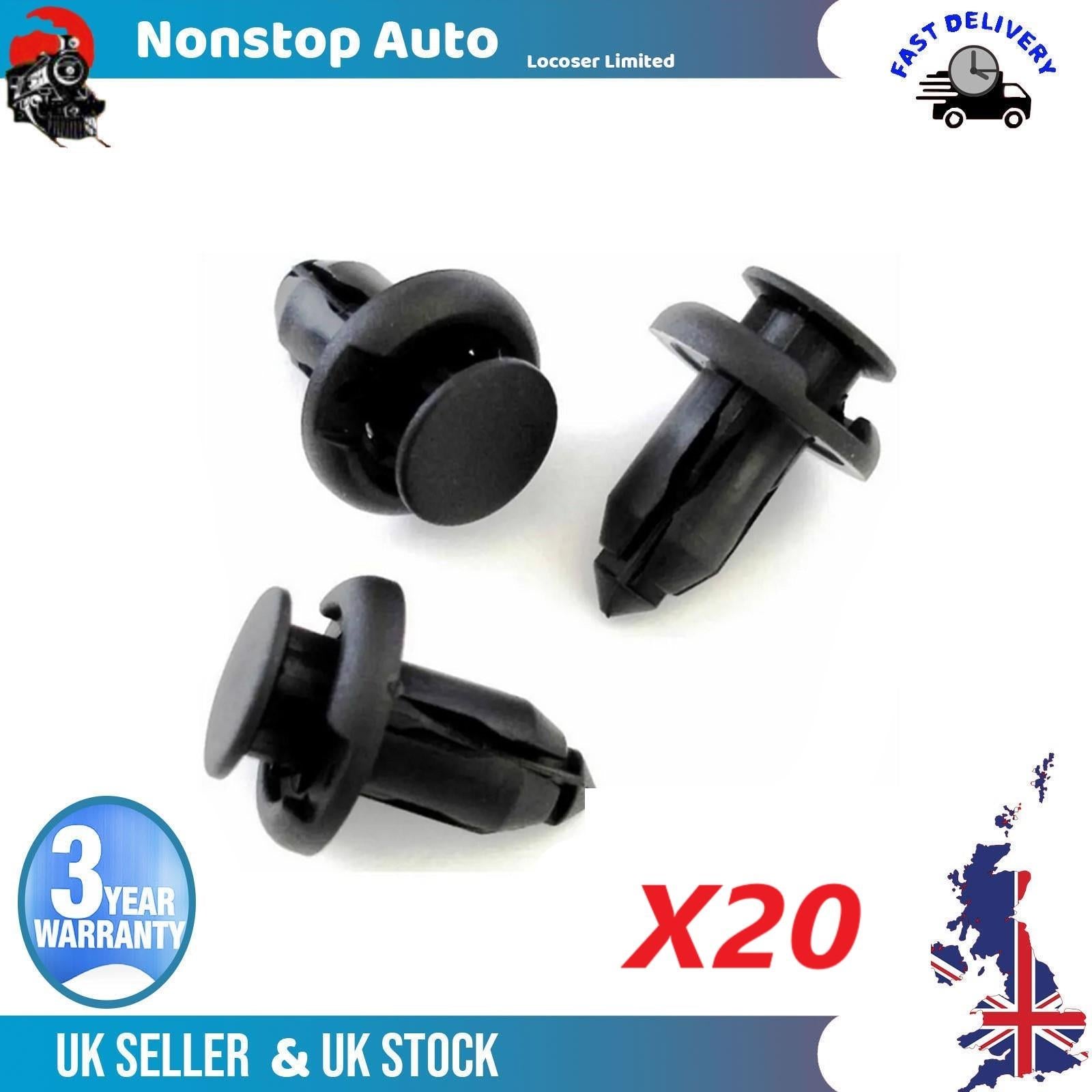 20X Bumper Grill Engine Under Tray Trim Panel Retainer Clips For HONDA