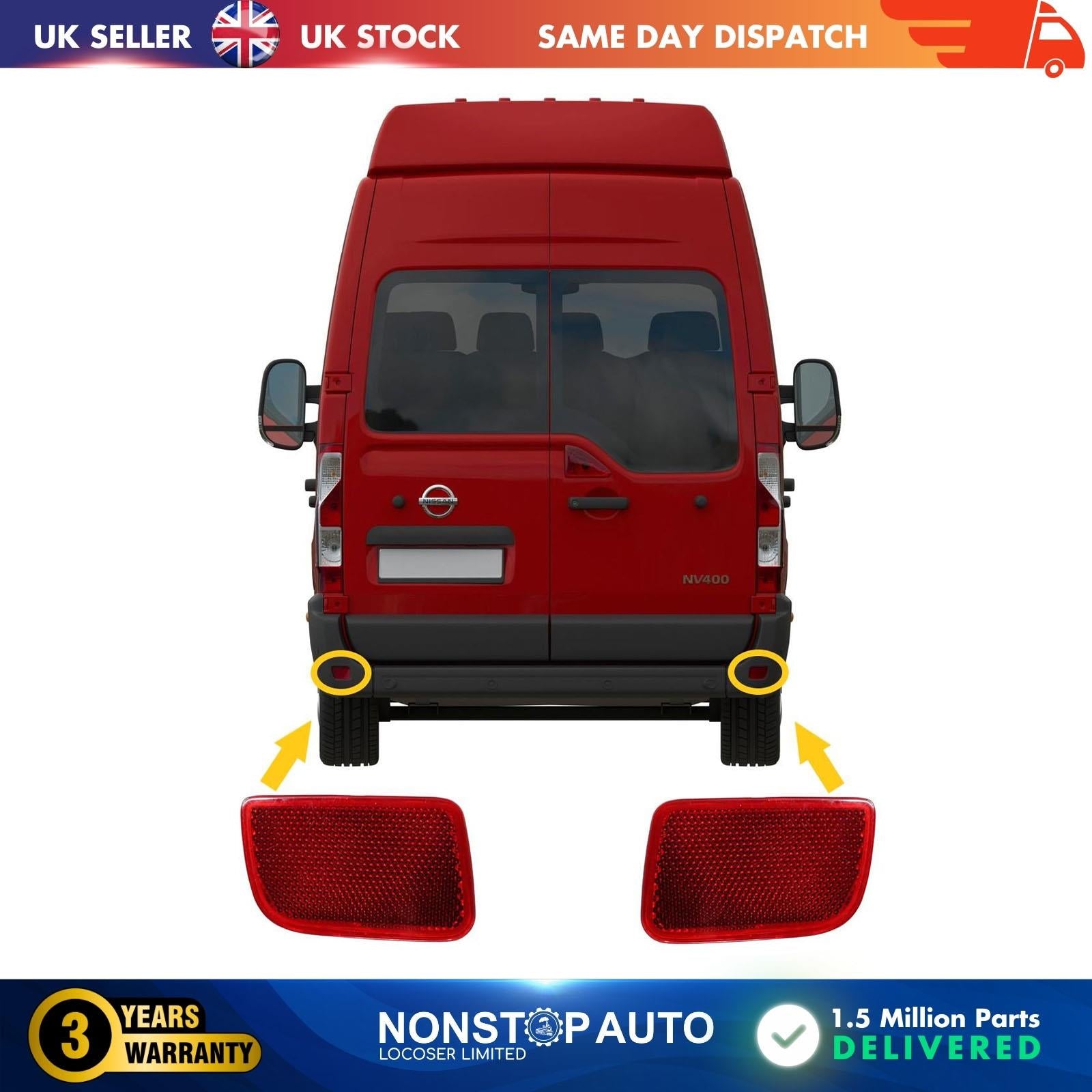 2X Rear bumper reflector Right and Left Side For NISSAN NV400