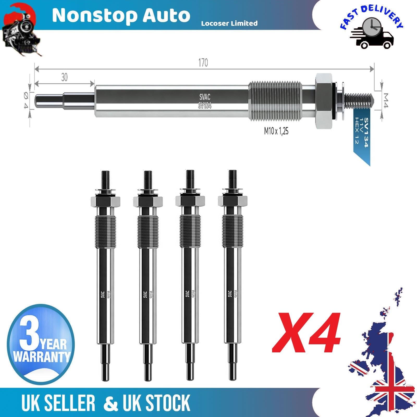 4X Glow Plugs For MITSUBISHI L200 Triton Pajero IV Pajero Sport II 1820A009