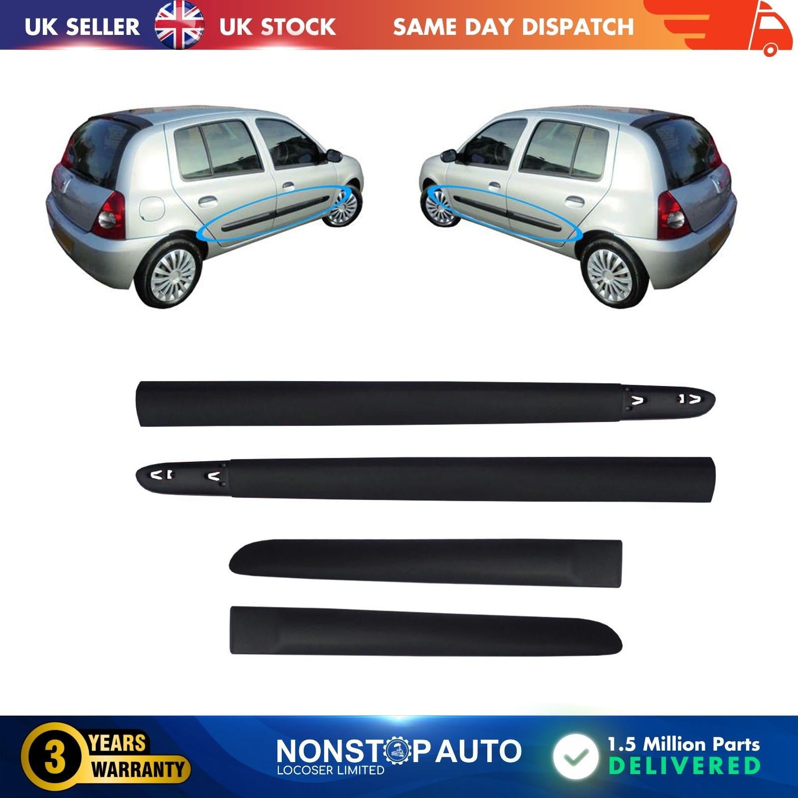 4X Door moulding panel Fits Renault Clio MK3 Hatchback Campus 06-08