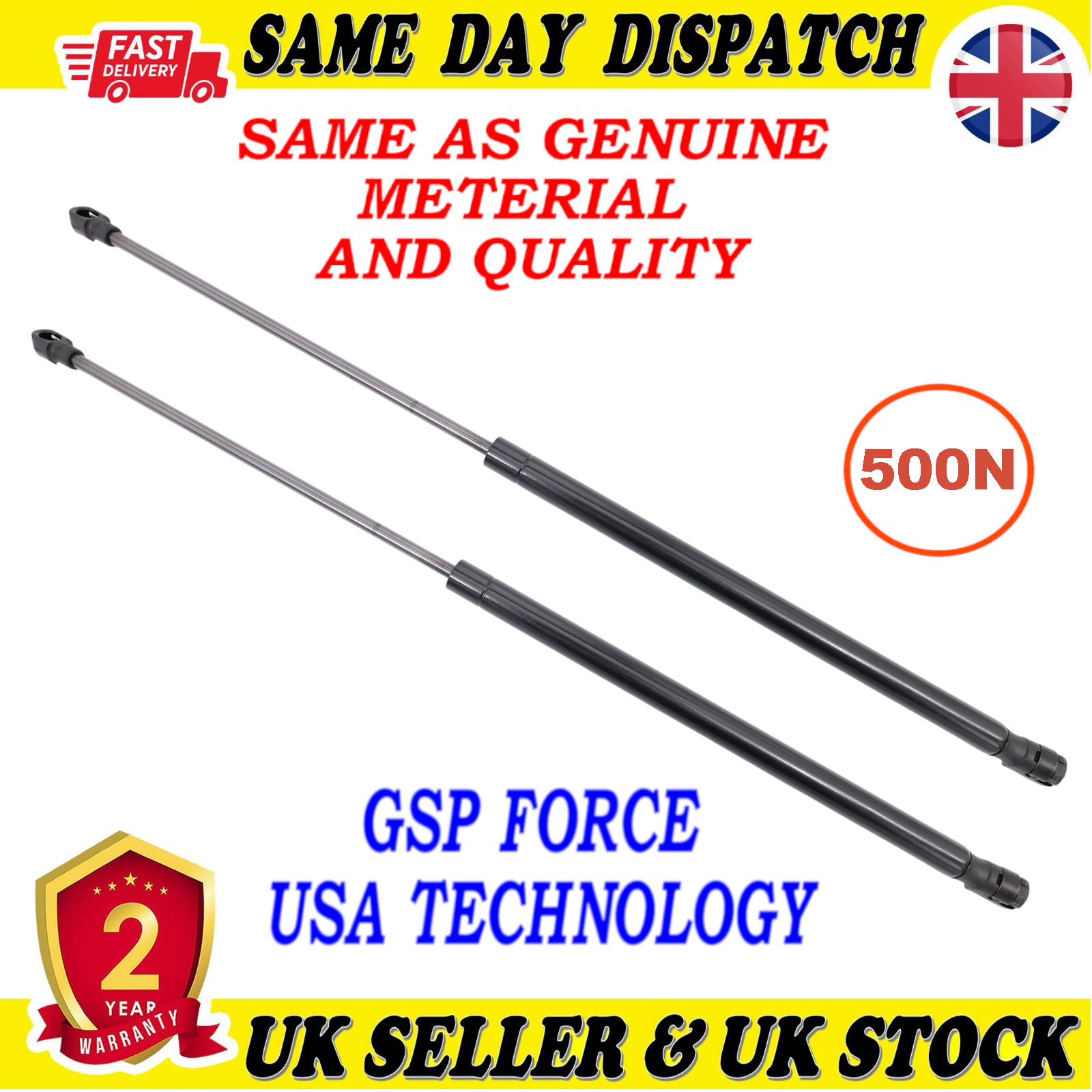 2X TAILGATE BOOT GAS STRUTS 500 Newton FOR CHEVROLET CAPTIVA VAUXHALL ANTARA 96661403