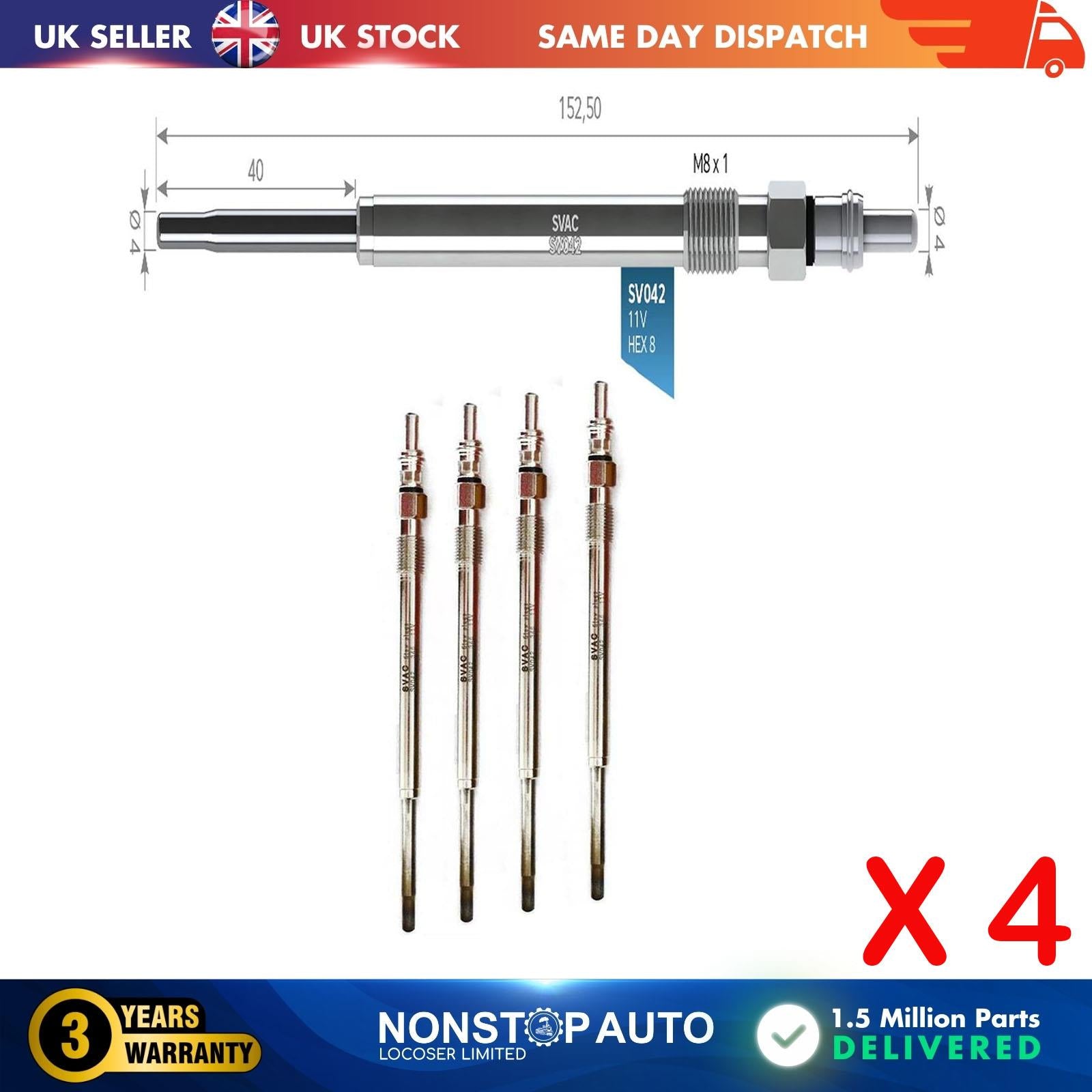 4X Glow Plugs For PEUGEOT Boxer 3.0 HDi 5960A4