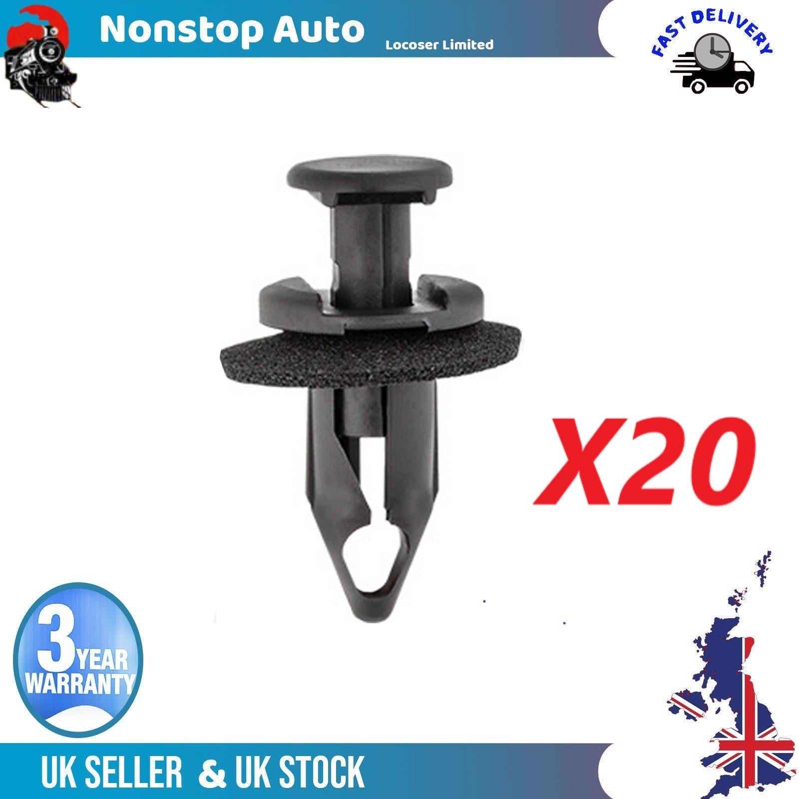 20X Push Type Retainer Trim Fastener Clips For FORD TOYOTA SUZUKI 11561878
