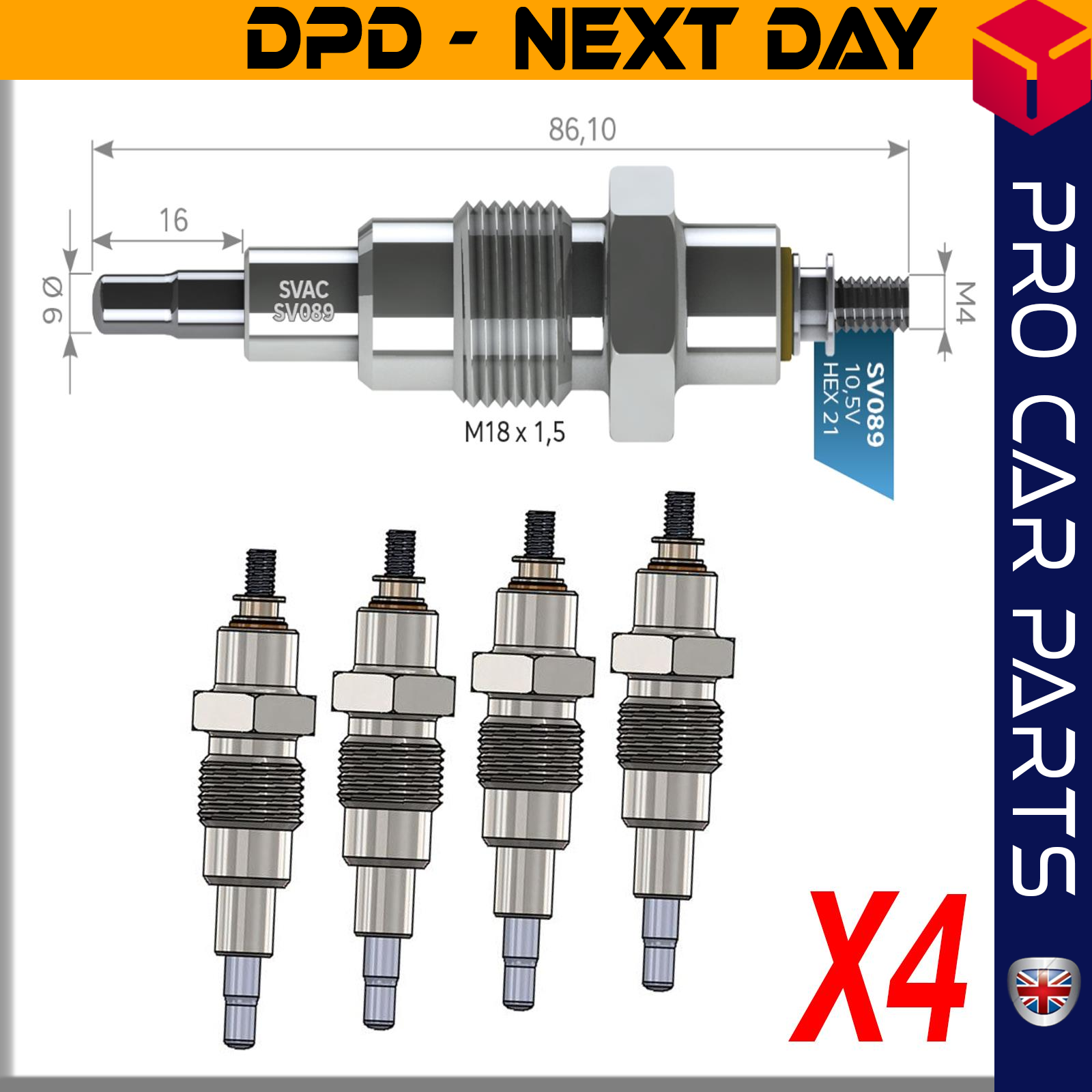 4 X MERCEDES BENZ IH MAGIRUS 120 126 Glow Plug