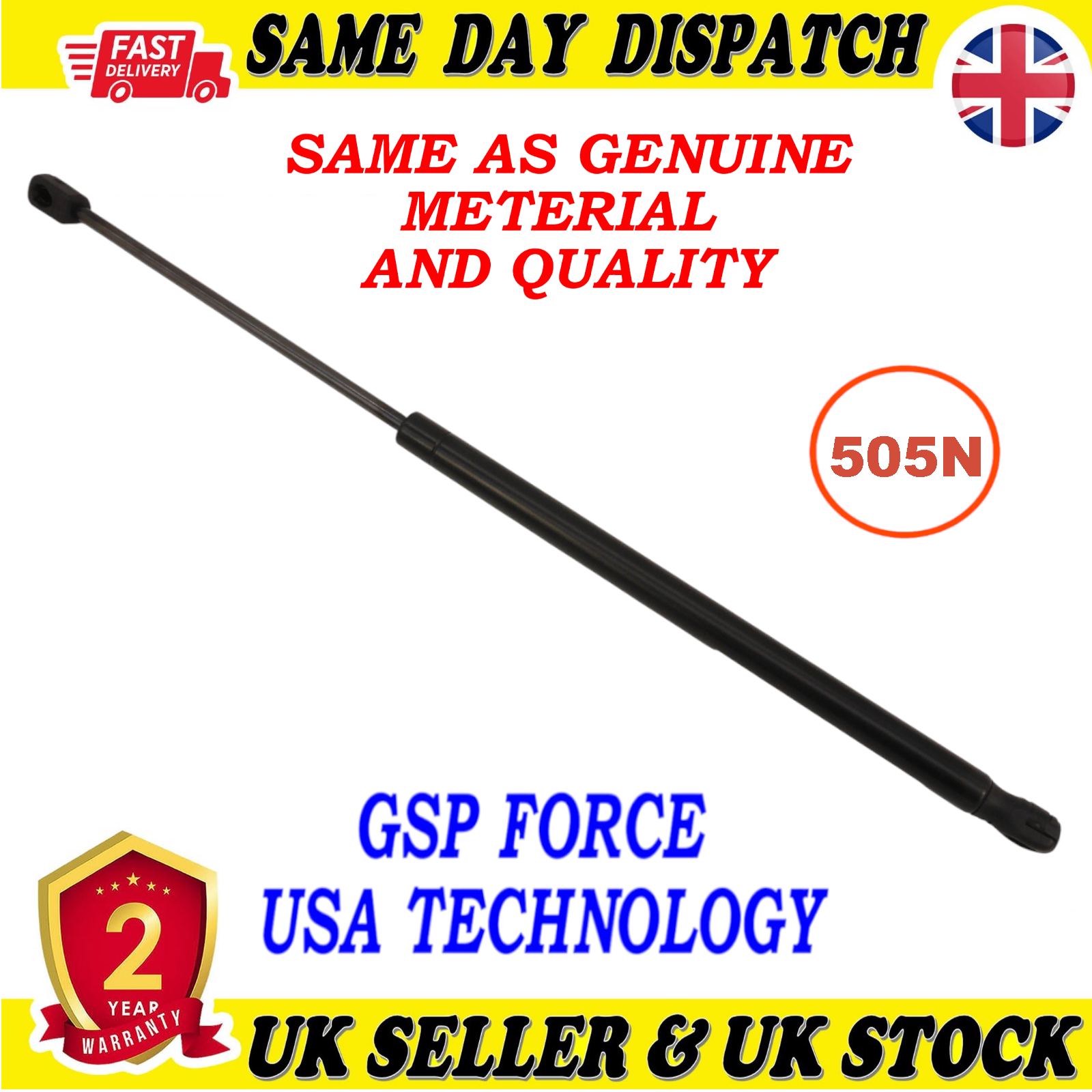 TAILGATE BOOT GAS STRUTS 505 Newton FOR LAND ROVER FREELANDER 2 VAUXHALL MERIVA A MPV TOYOTA COROLLA  6H52406A10AF