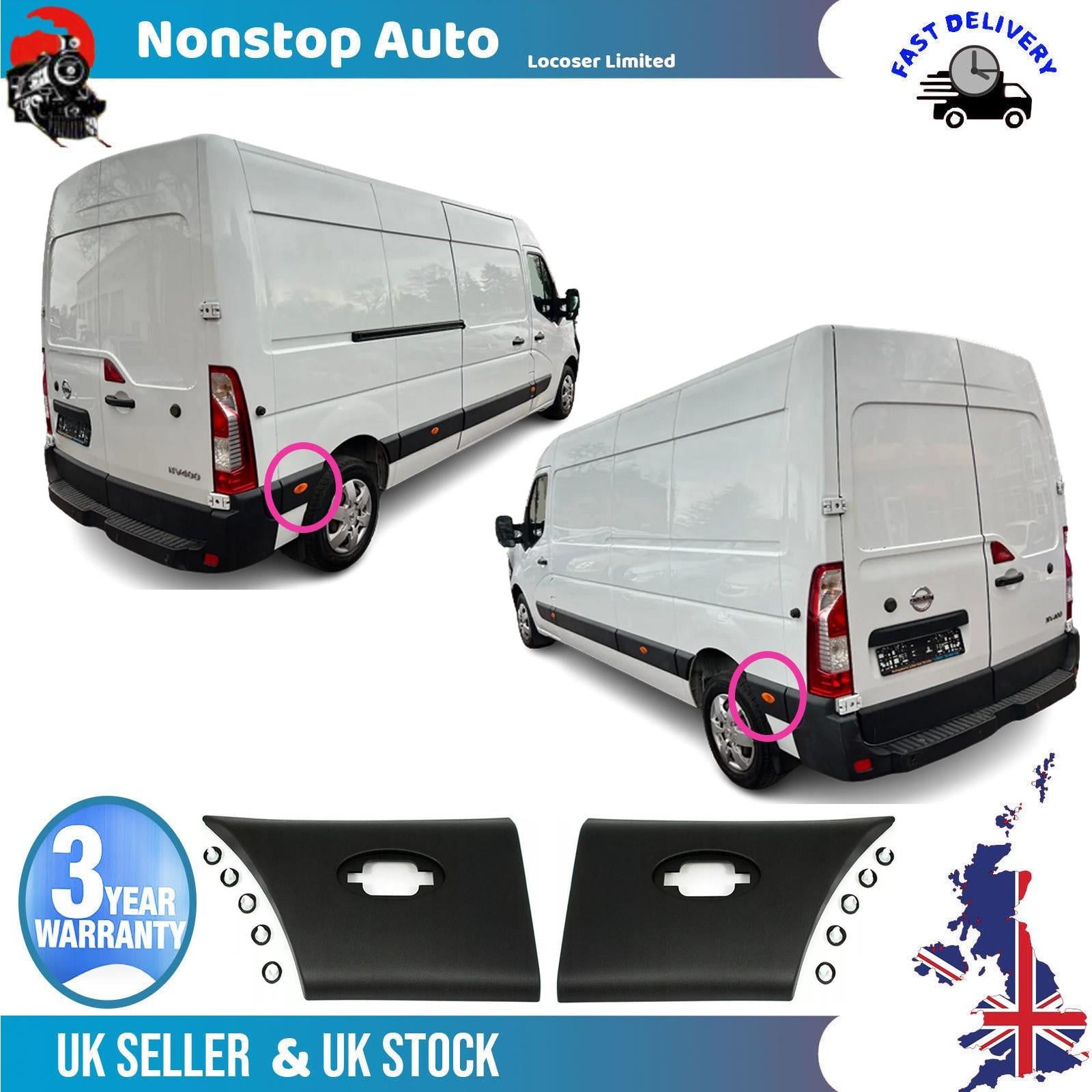 2X Side Moulding Strip Panel Rear L+R For NISSAN NV400 768F20007R 768F30007R