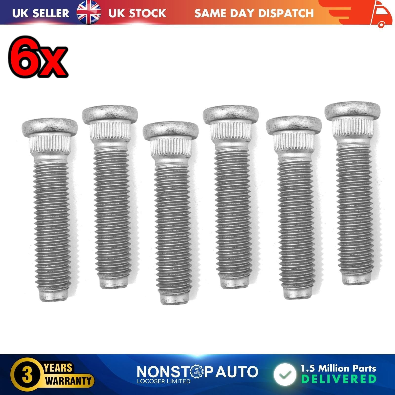 6X REAR STUD TWIN WHEEL M14 X 60 MM FOR FORD TRANSIT MK6 MK7 2000-2014 4170050 YC151118CA