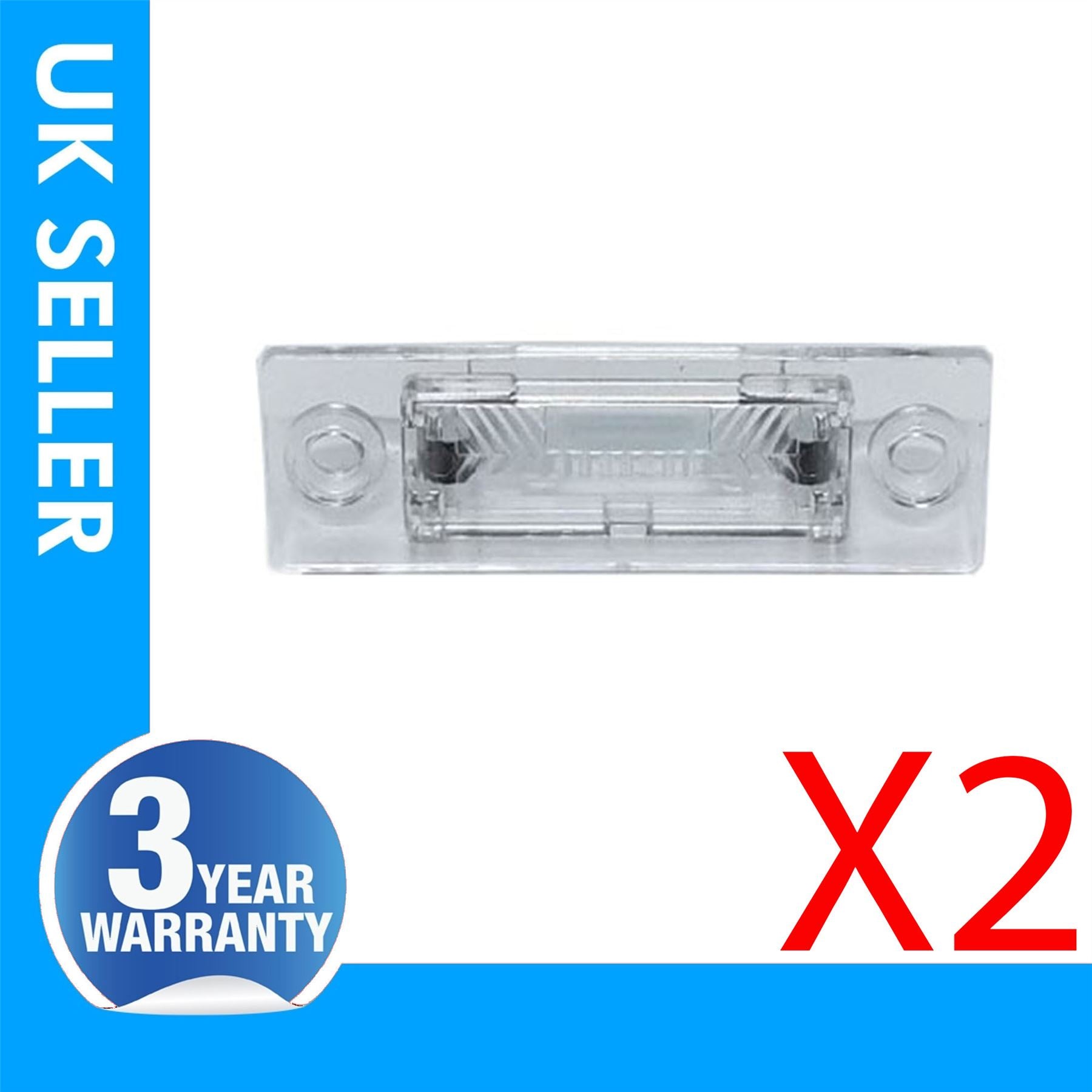 2 X Canbus Led License Number Plate Light Fits Volkswagen Caddy Mk3 Box - Estate Golf Plus Mk5 Jetta Mk3 Multivan Mk5 Passat 3B3 Passat Variant 3B6 Passat Variant 3C5 Touran Transporter - Caravelle Mk5  Box-Bus Skoda Suberb Mk1 3U 3B5943021E,3B5998026A