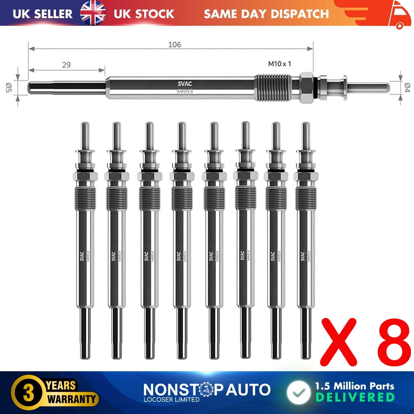 8X Glow Plugs For BMW 7 740 d 745 d 12237788957