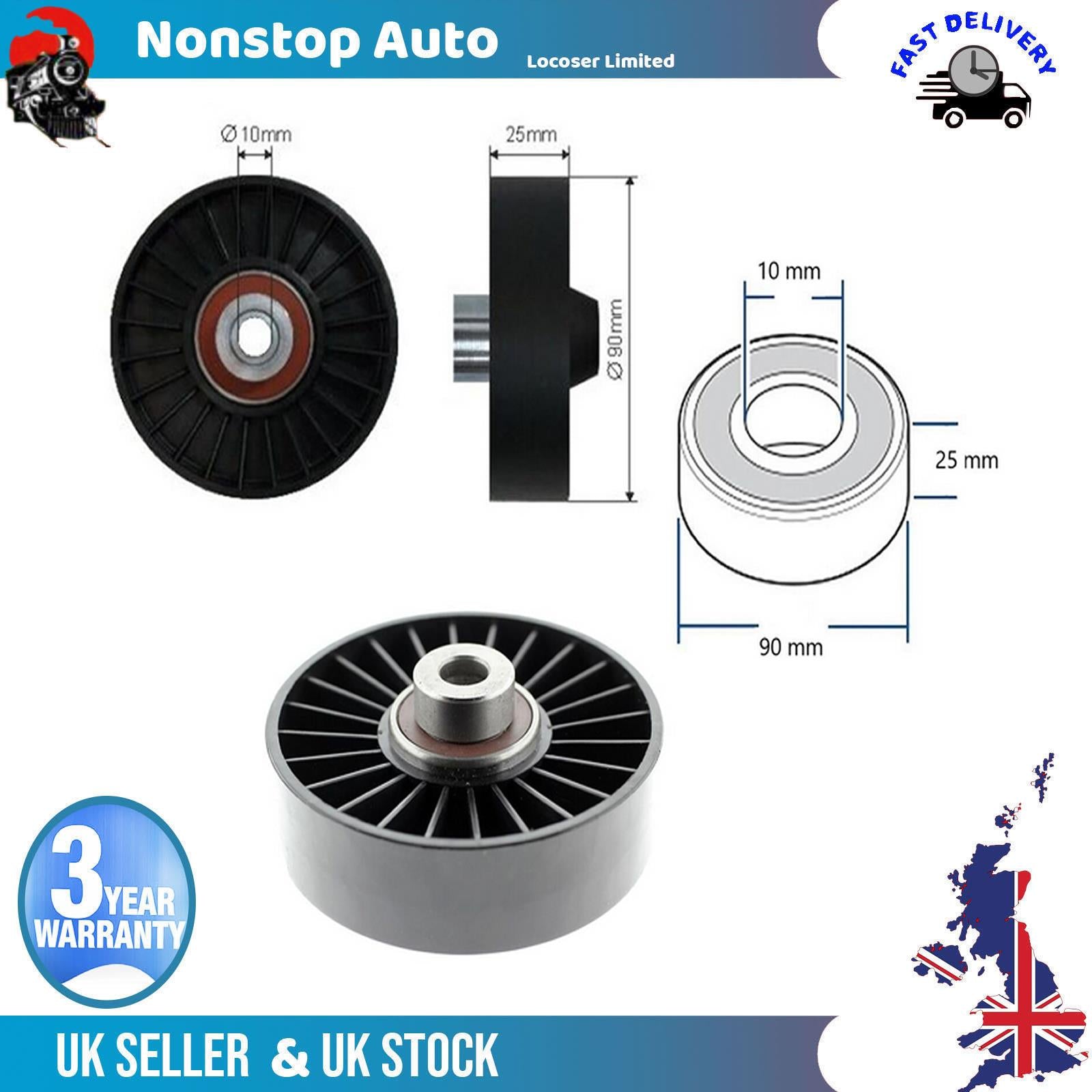 Fan Belt Tensioner Pulley - V - Ribbed Belt Idler  For ALFA ROMEO  GTV Spider