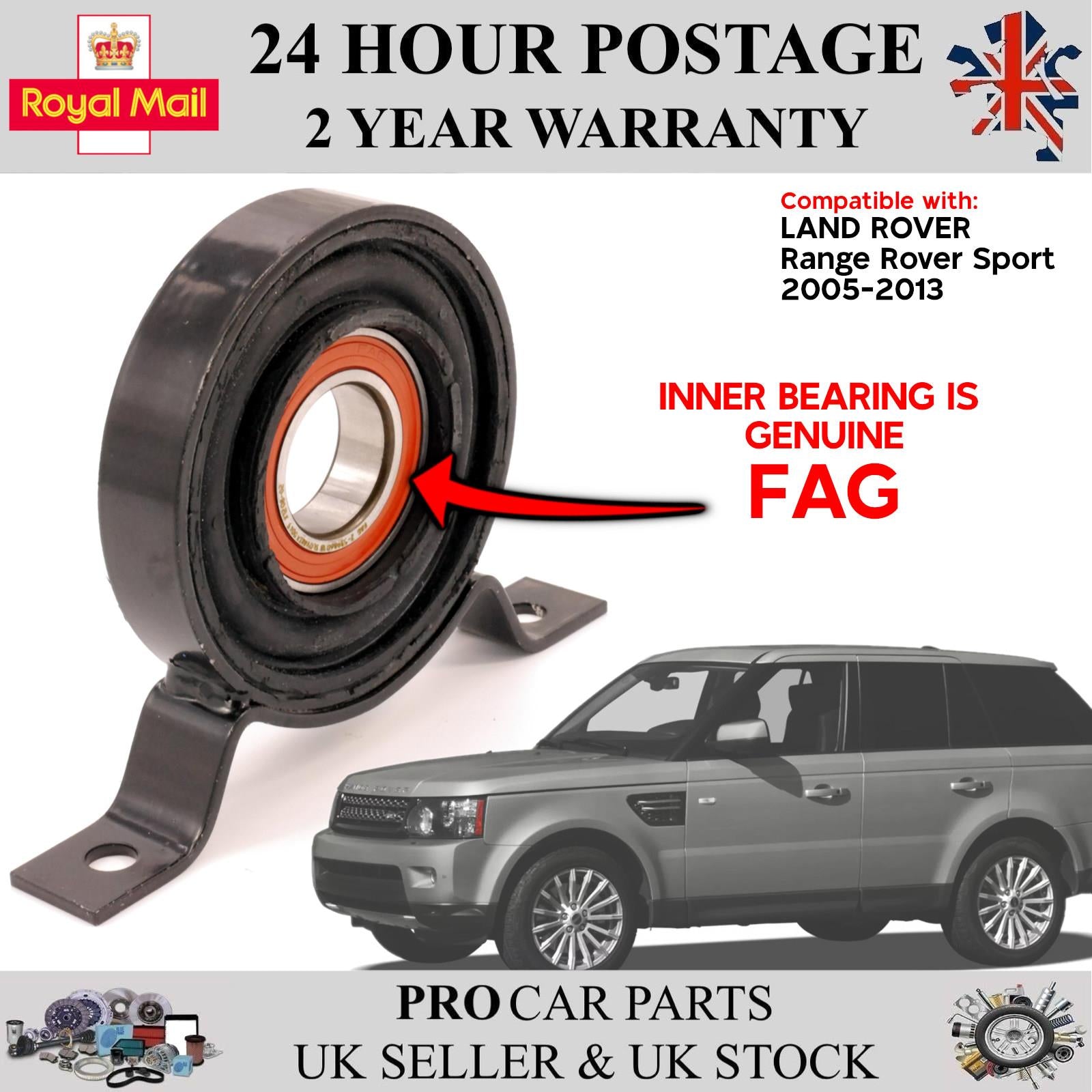 Rear Propshaft Support Bearing 30 x 15 mm Fits LAND ROVER Range Rover Sport TVB500390